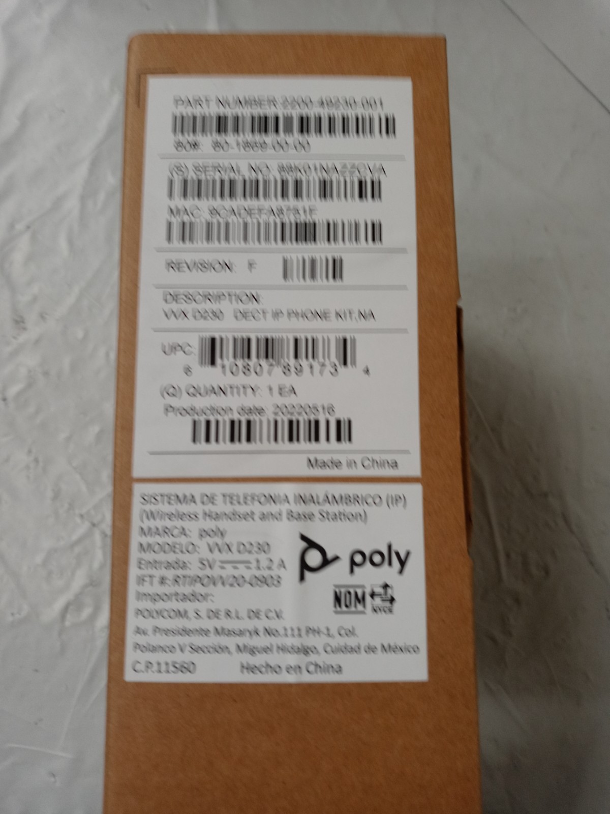 Polycom VVX D230 DECT IP Phone Kit 2200-49230-001