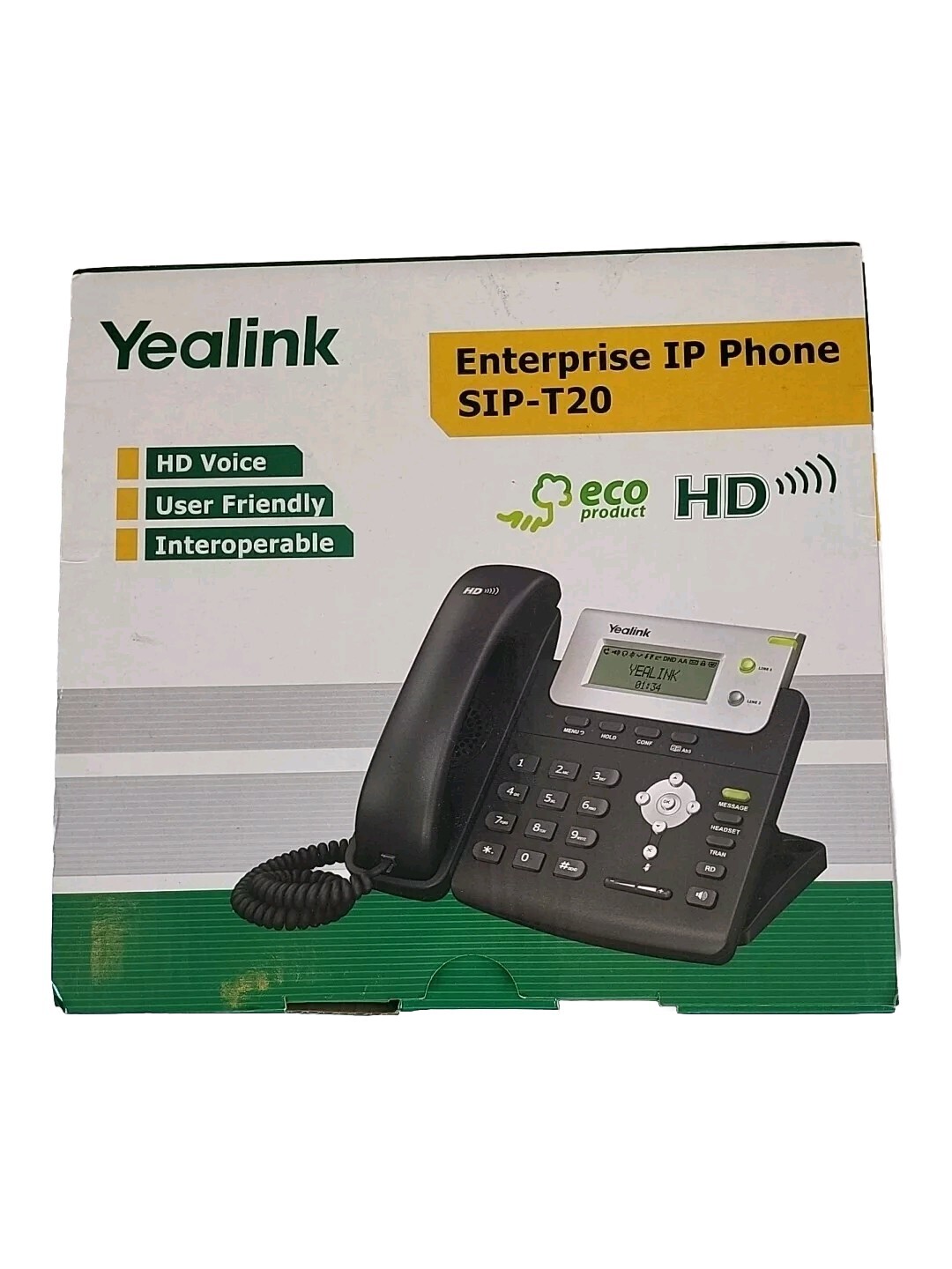 Yealink Enterprise IP SIP-T20 VoIP Phone HD Voice Interoperable Eco Product F27