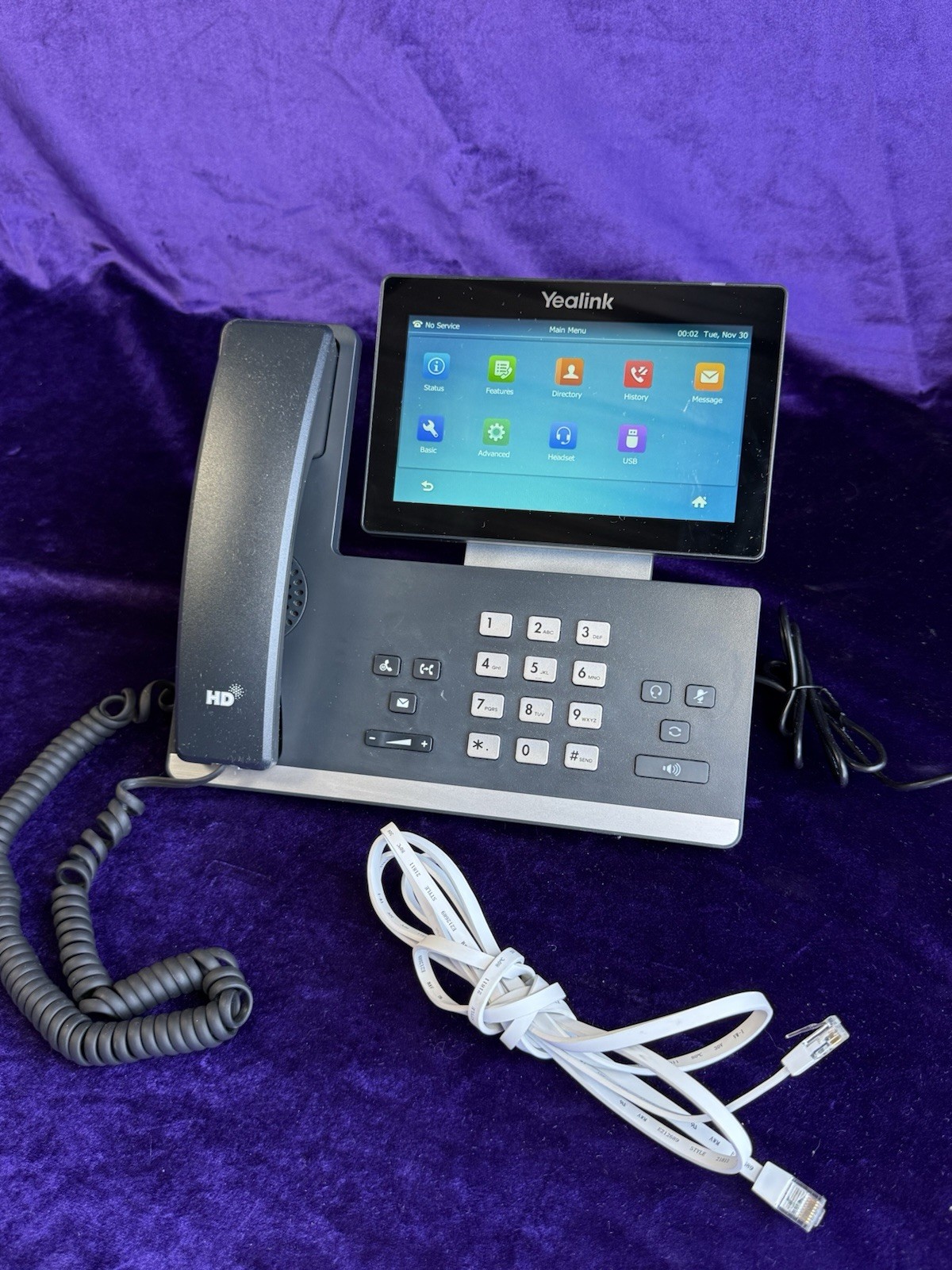 YeaLink SIP-T57W IP PoE Phone, Touch Screen, Tested w/ Stand & Power Supply