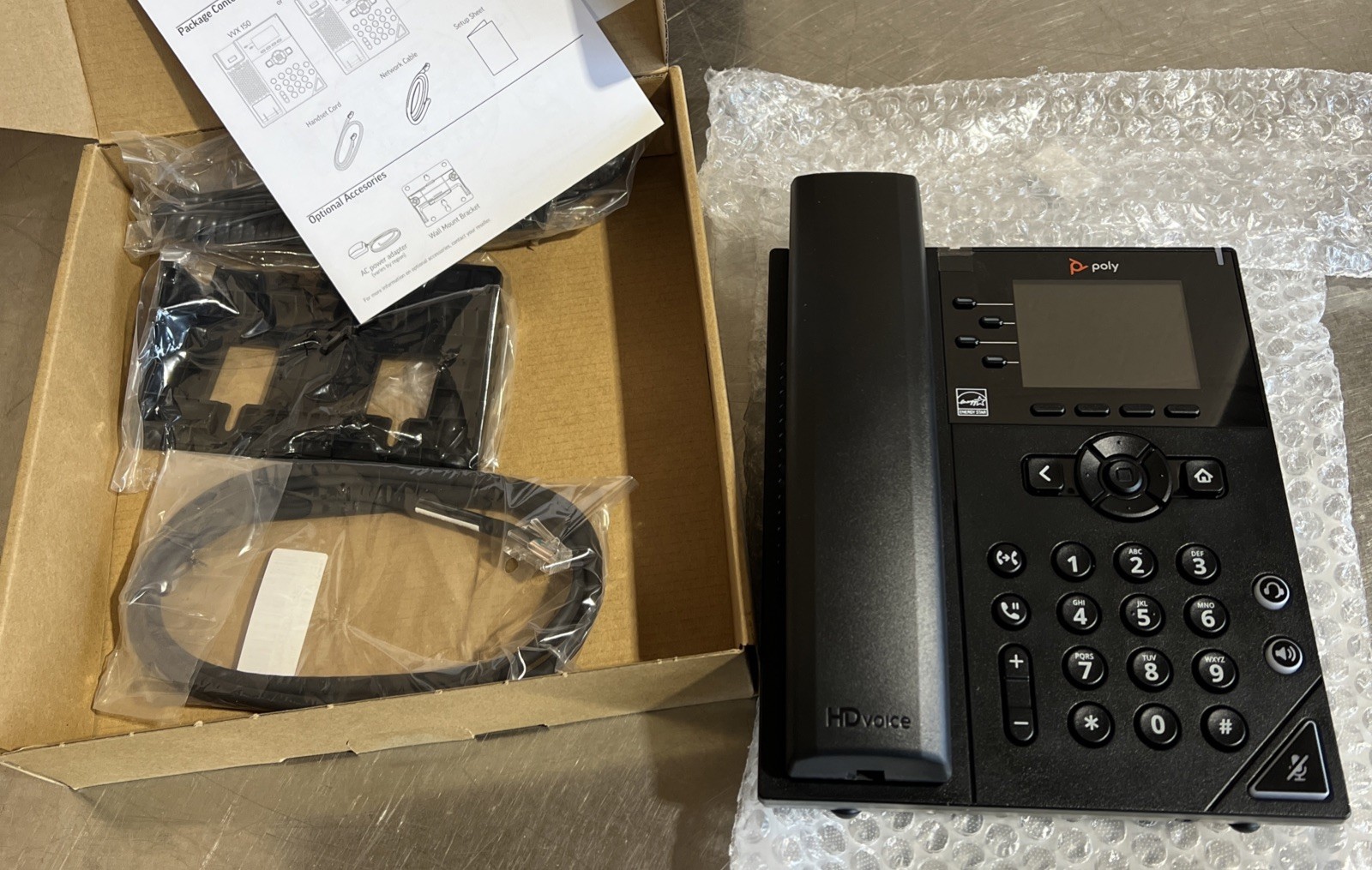 Poly OBi VVX 250 IP Phone Corded Corded Desktop Wall Mountable Black Nos Surplus