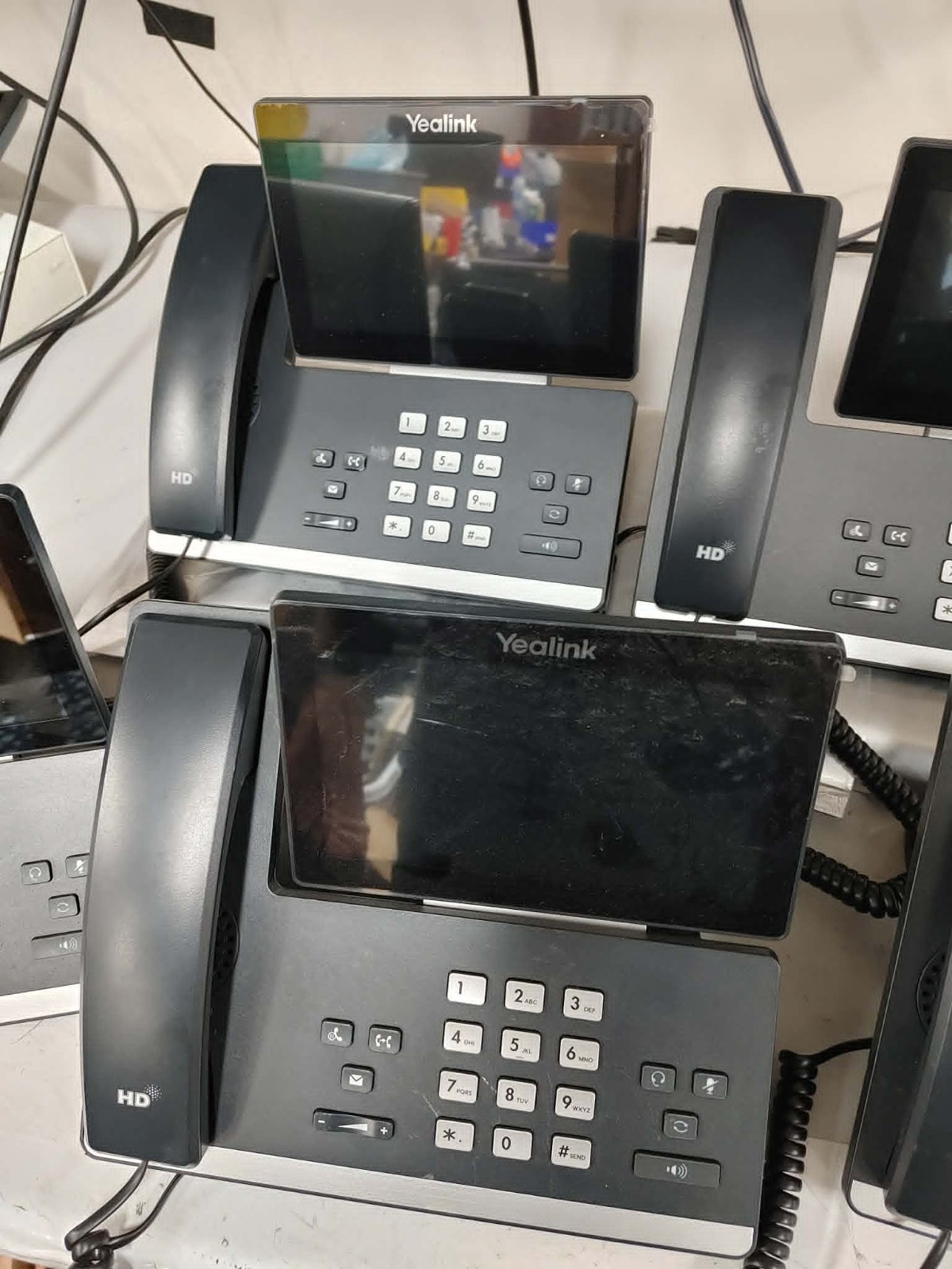 LOT of 5 Yealink SIP-T57W IP Business Phone-With Handset and Stand