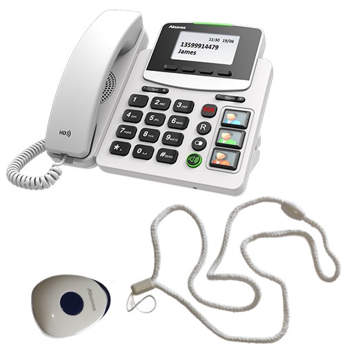 Akuvox R15P Big Button IP Phone with SOS Transmitter > Healthcare Senior SIP phone