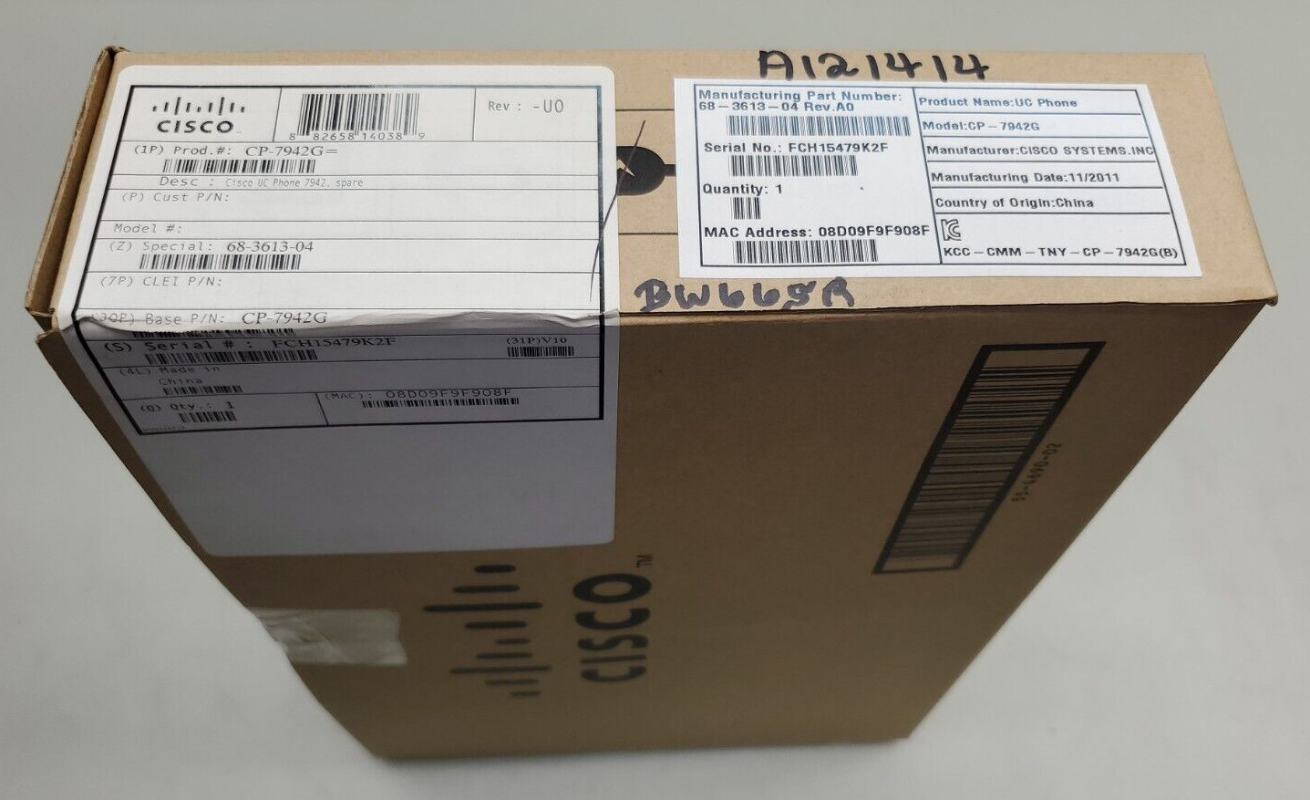 Cisco 7942G 7900 Series Unified IP Phone CP-7942G part number 68-3613-04