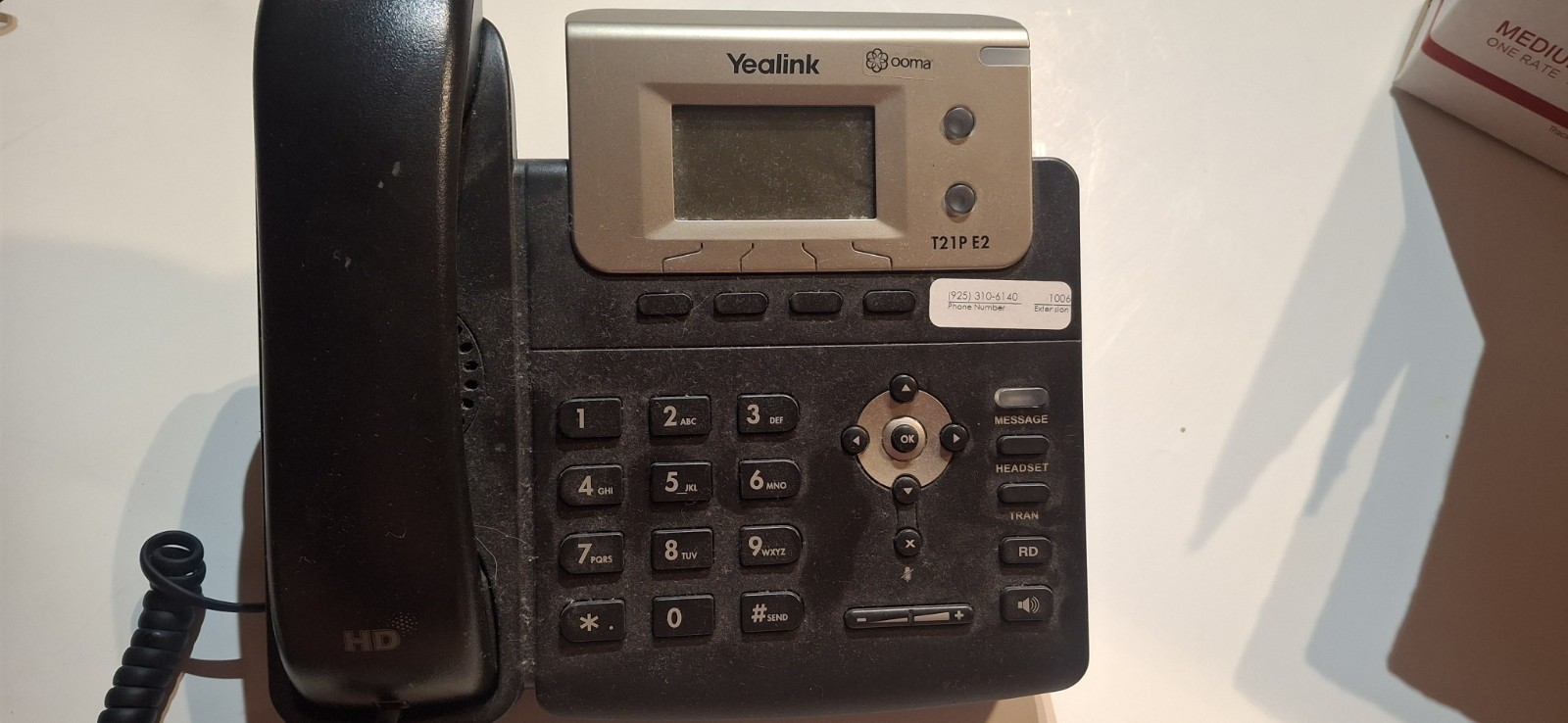 Yealink SIP-T21P E2 Dual-line Entry Level IP Phone w/ power supply for ooma