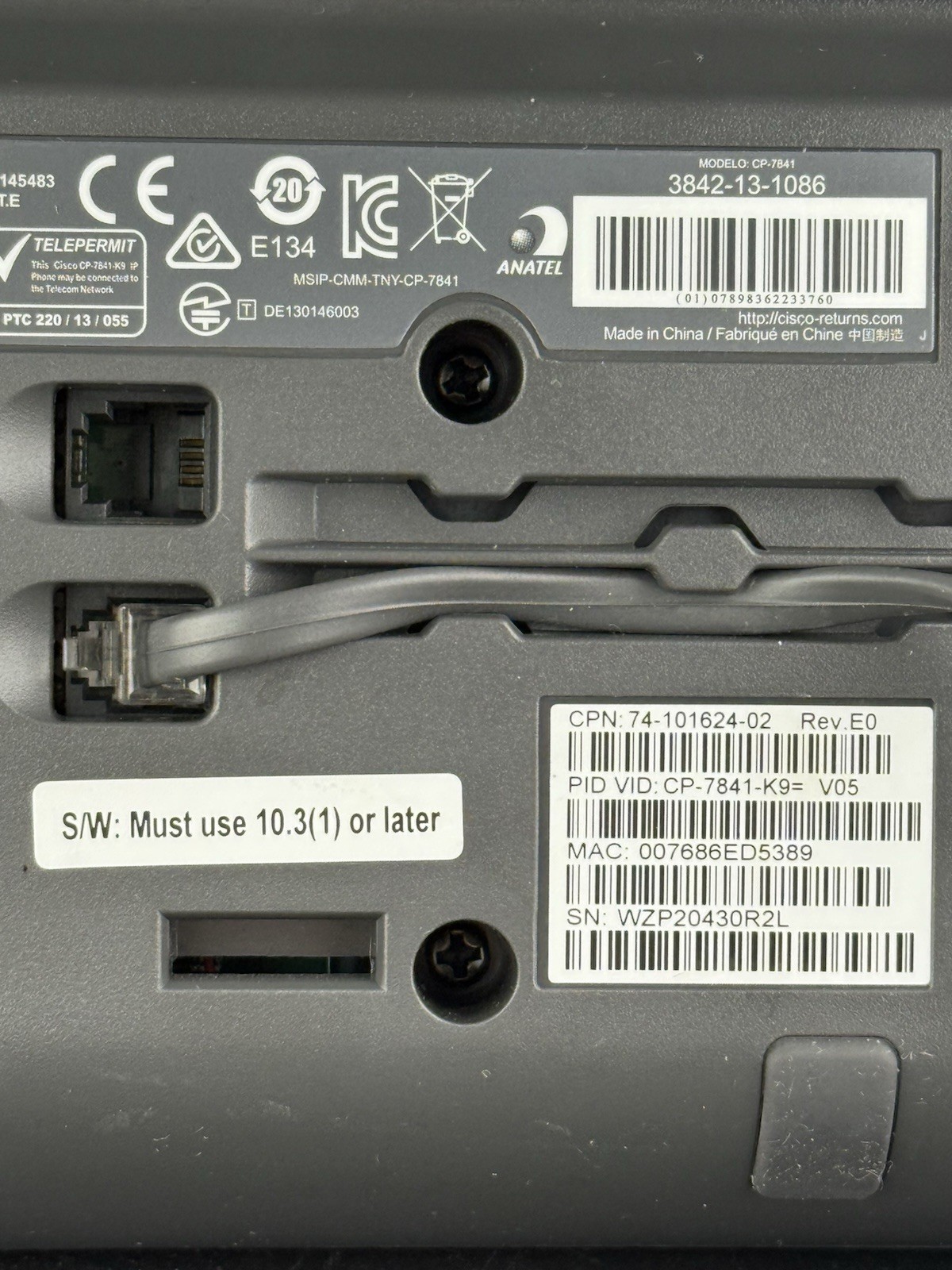 Cisco CP- 7841 (3842-13-1086) 4 Lines Gigabit IP Phone