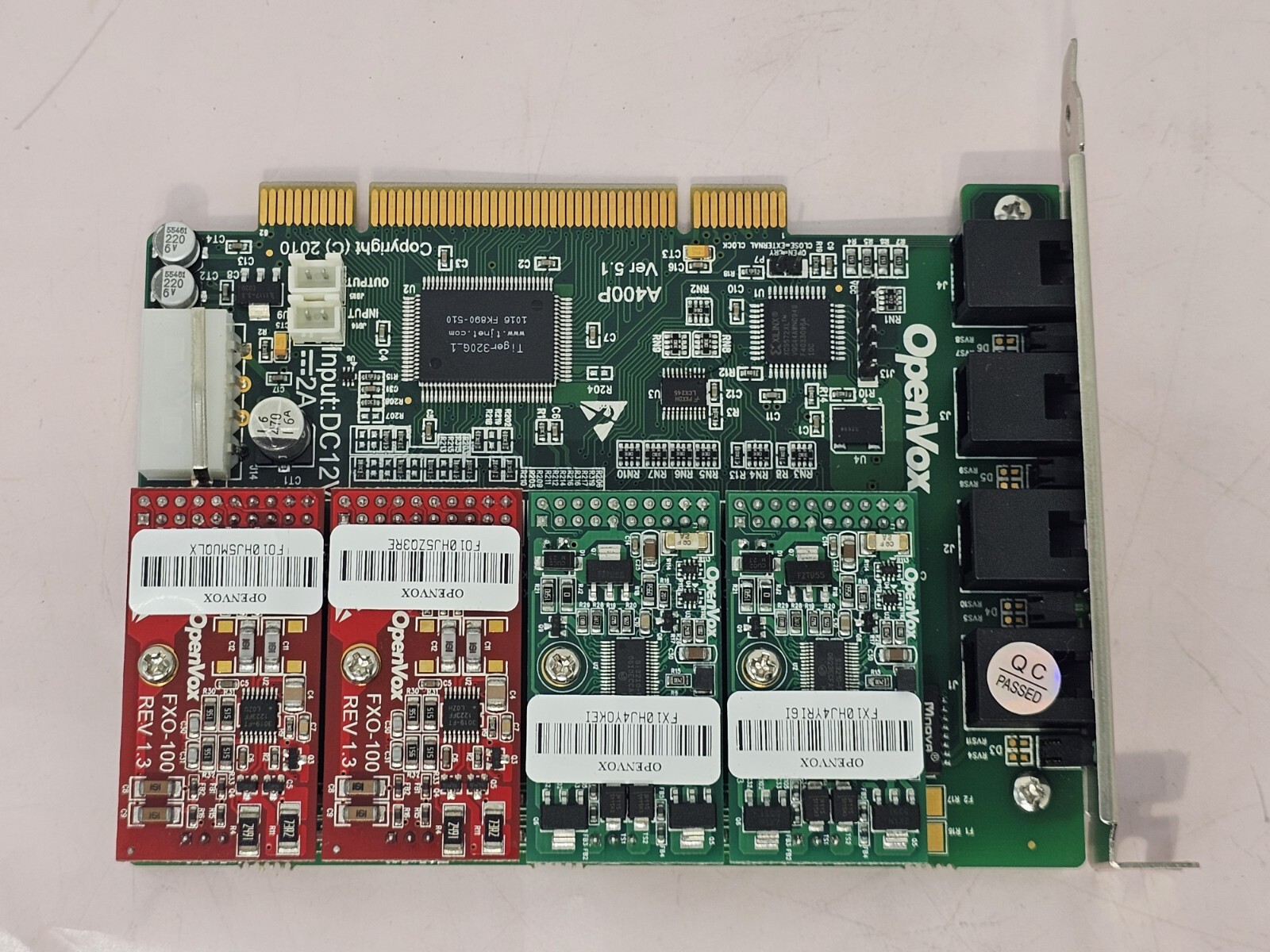 New Open Box OpenVox A400P 4 Port Analog PCI card + 2 FXS + 2 FXO