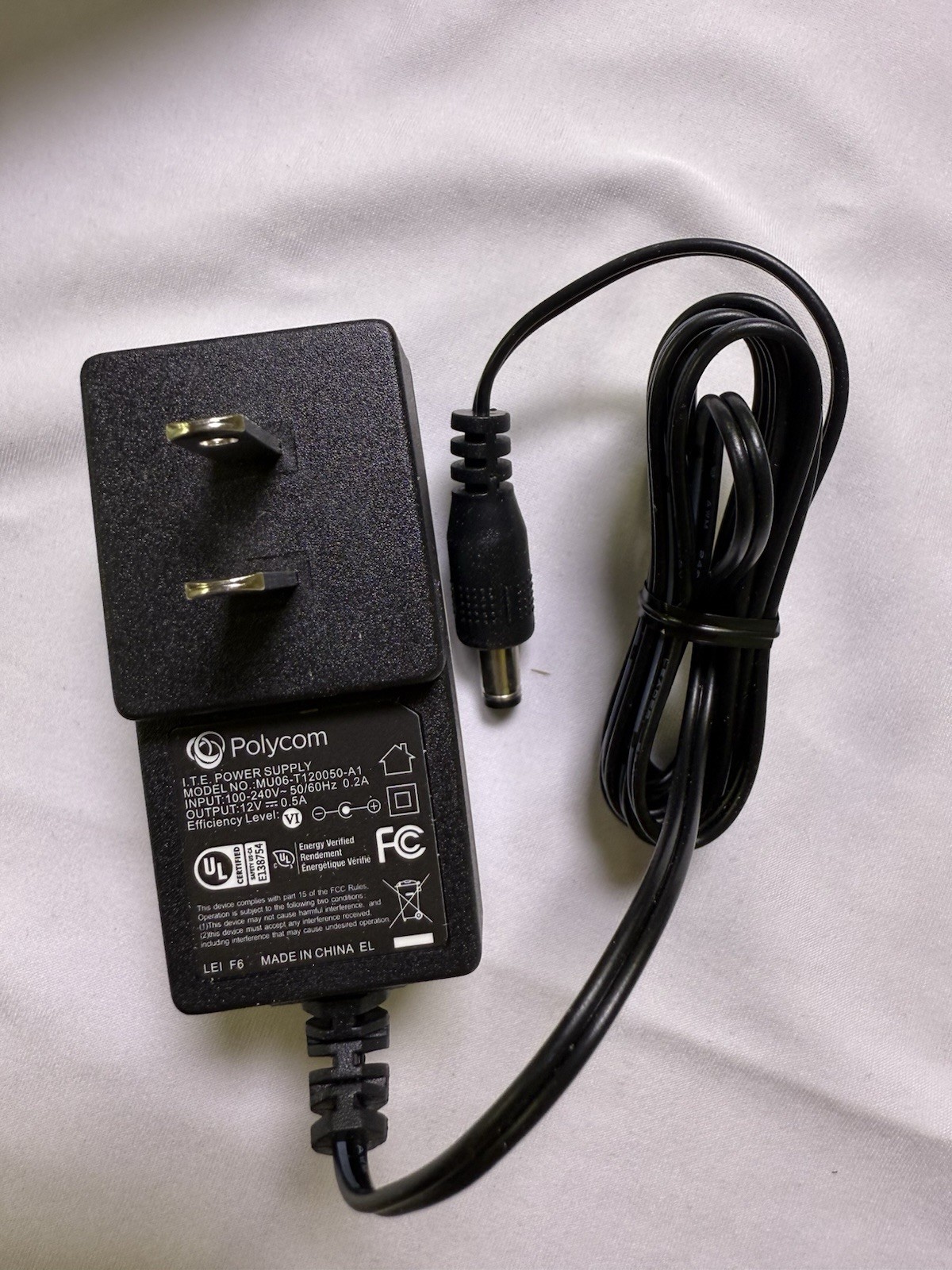 Original Polycom MU06-T120050-A1 I.T.E. Power Supply 12V 0.5A
