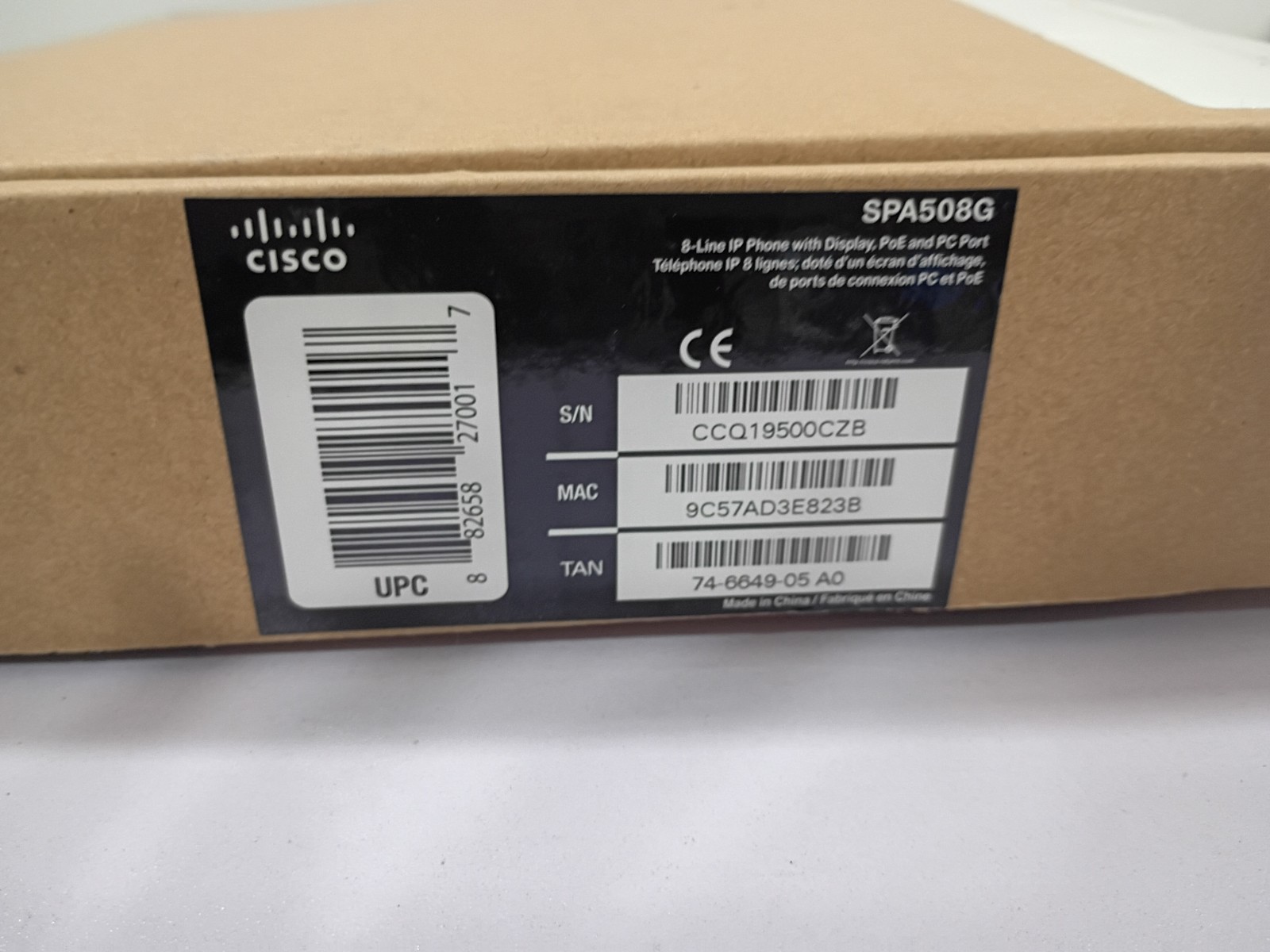 Cisco SPA508G 8-Line Corded IP Phone Black PoE Display Ethernet RJ-45