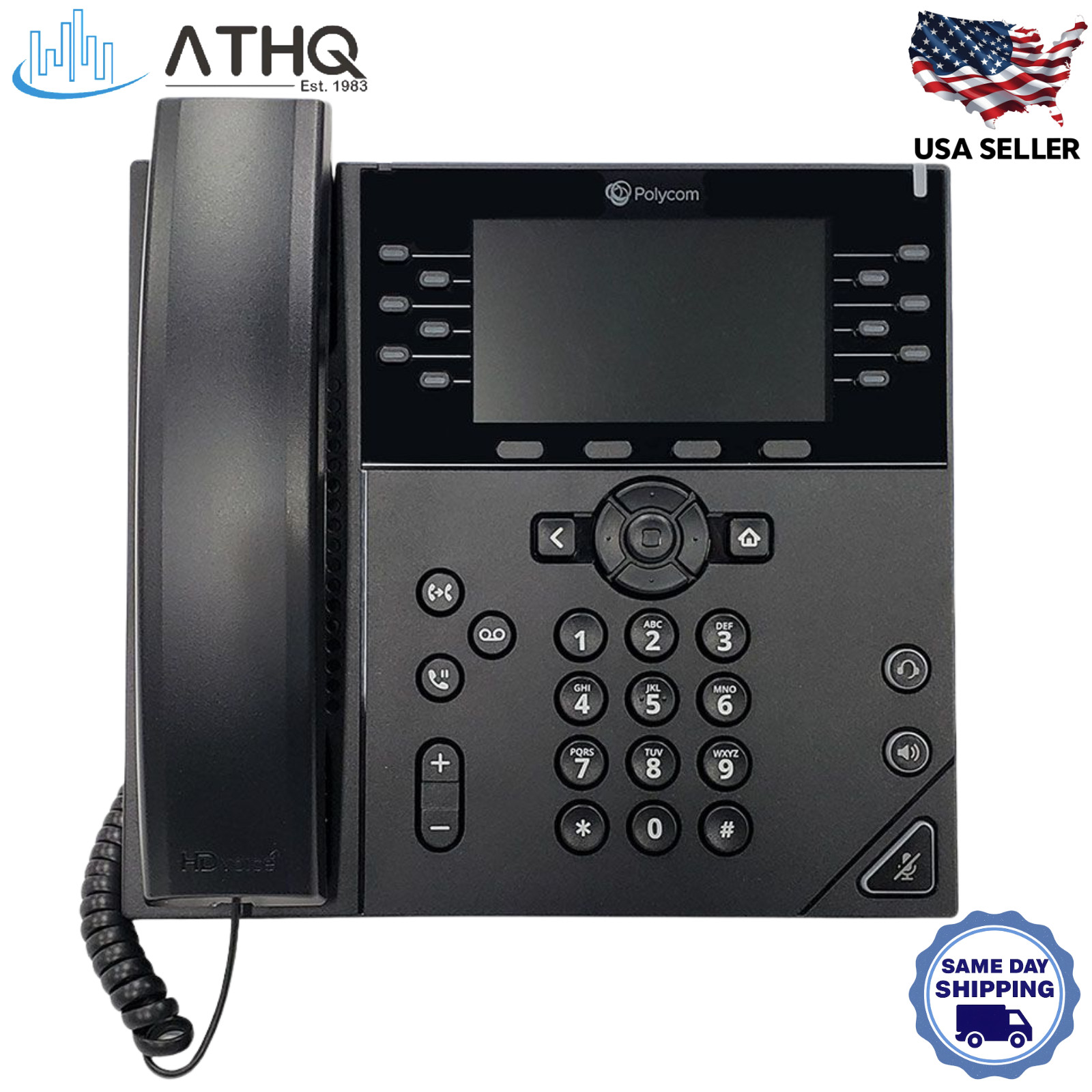 Poly VVX 450 12-Line PoE IP Phone 4.3″Color Display GigE SIP VoIP 2200-48840-025