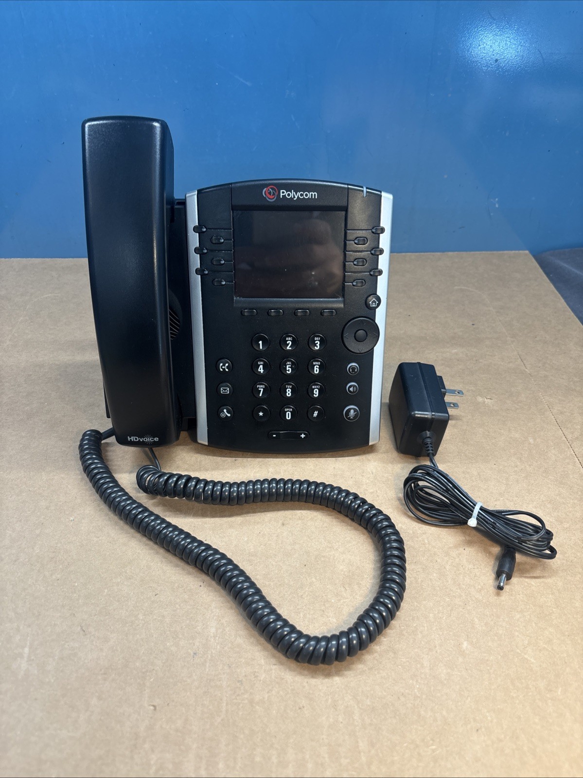 Polycom VVX 410 VOIP HD Phone 2201-46186-001 W/AC Adapter ***WALL MOUNT