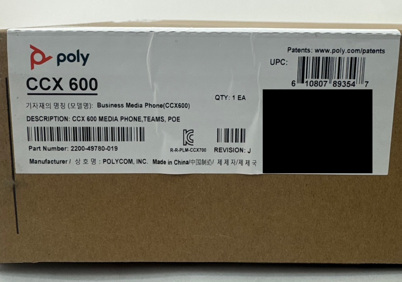 Polycom CCX 600 VoIP Phone – Microsoft Teams – 2200-49780-019 – New