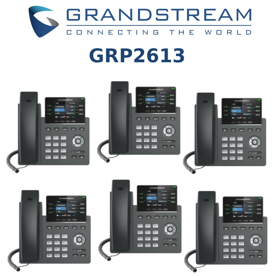 6 Grandstream GRP2613 3-Line Carrier-Grade IP Phone PoE Gigabit Color Screen