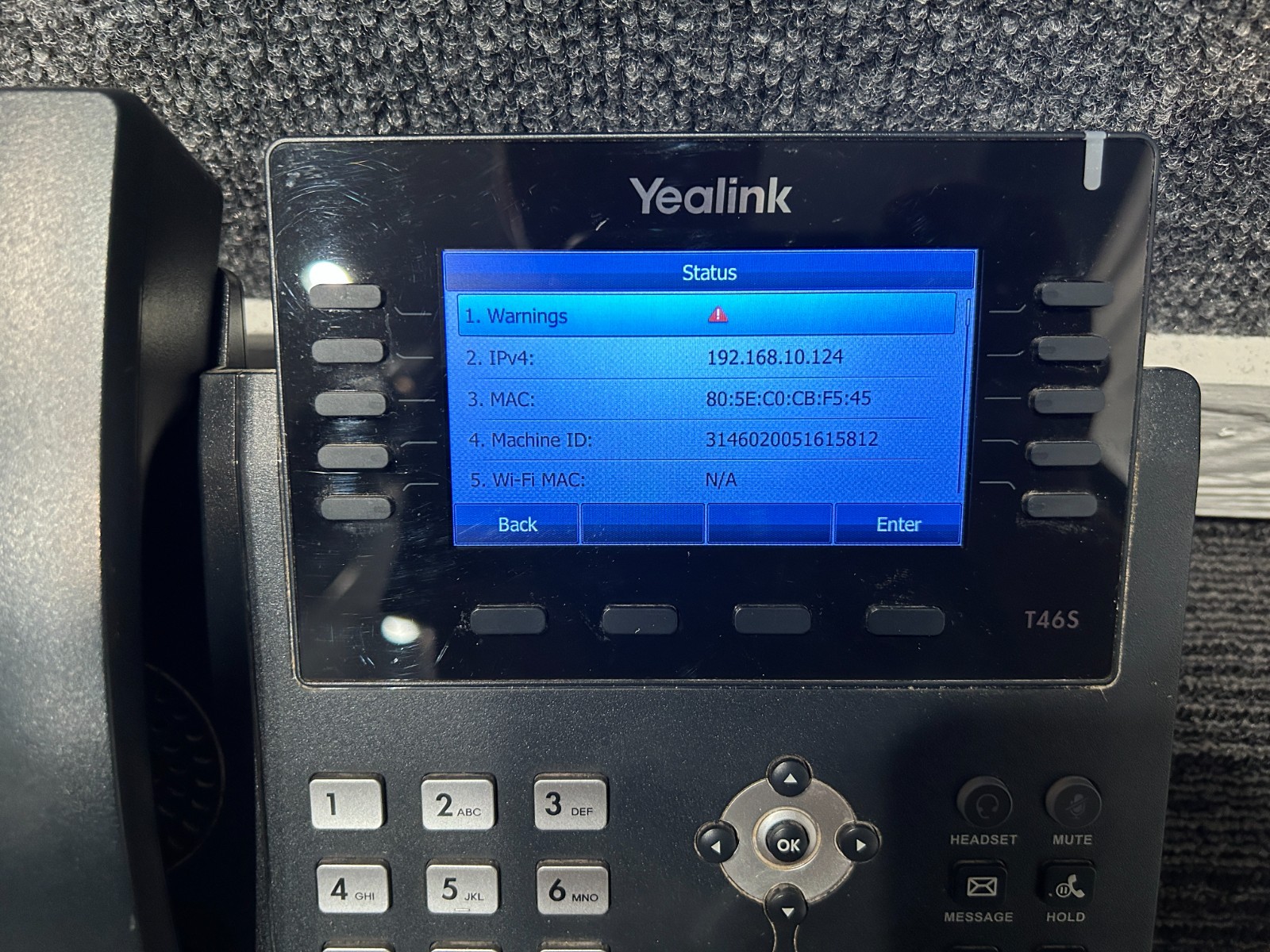 Yealink SIP-T46S IP Phone – Black – VOIP Desk Phone – Used, Good Condition