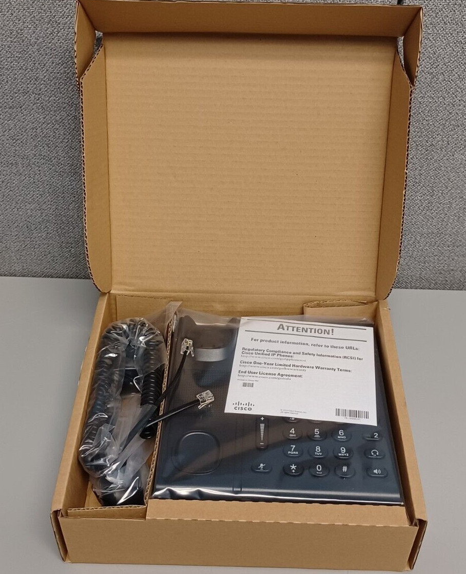 New Cisco CP-6921-C-K9 Unified IP PoE 6921 Business Edition Charcoal Telephone