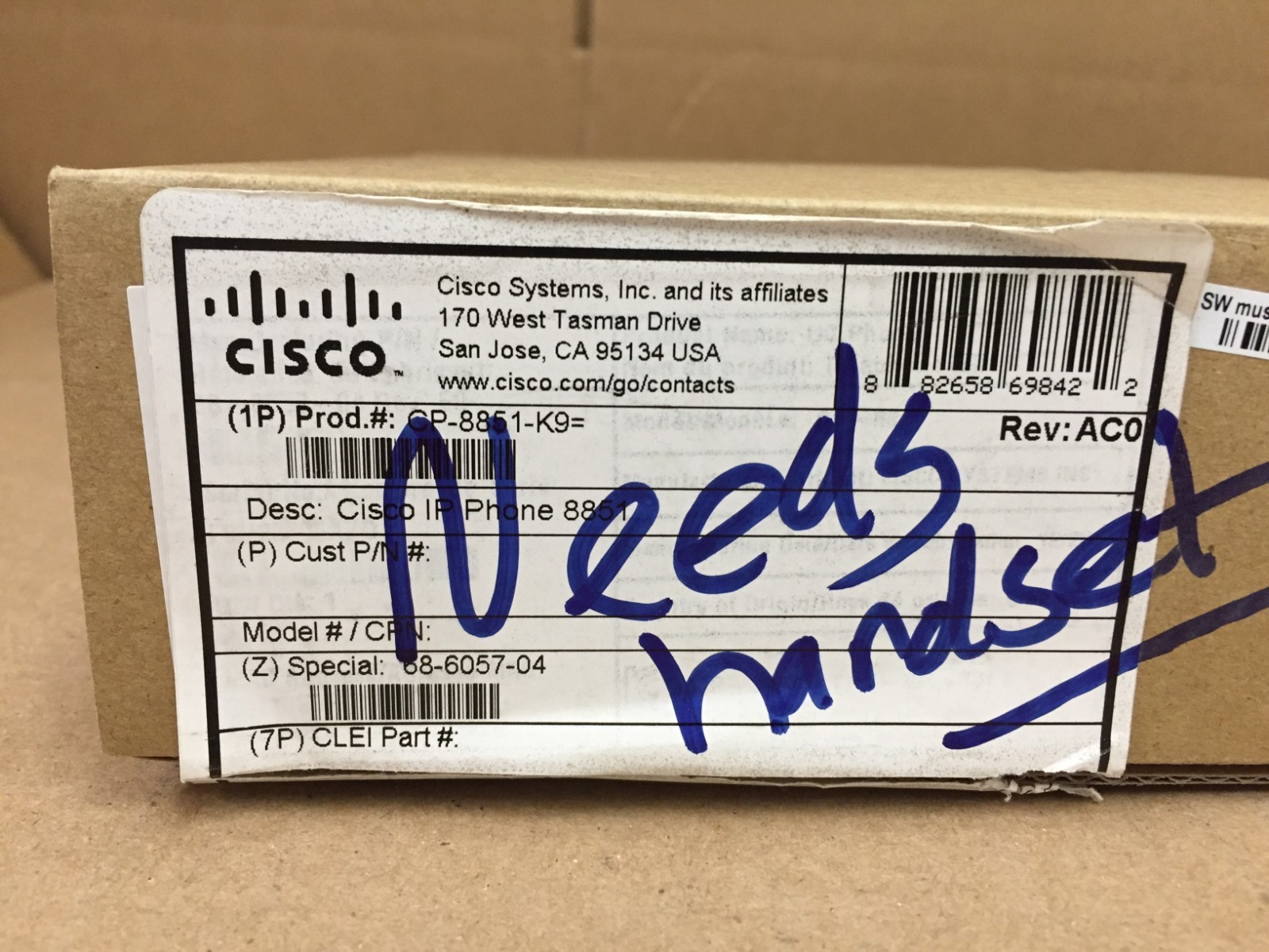 NEW Open Box Cisco IP Phone 8851 CP-8851-K9 – No Handset