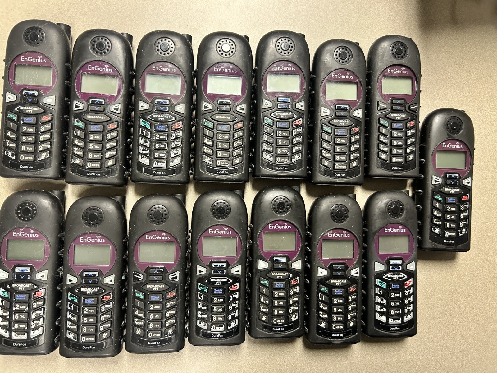 LOT OF 15 ENGENIUS DURAFON SIP * Tested Power On * * No Battery (For parts)
