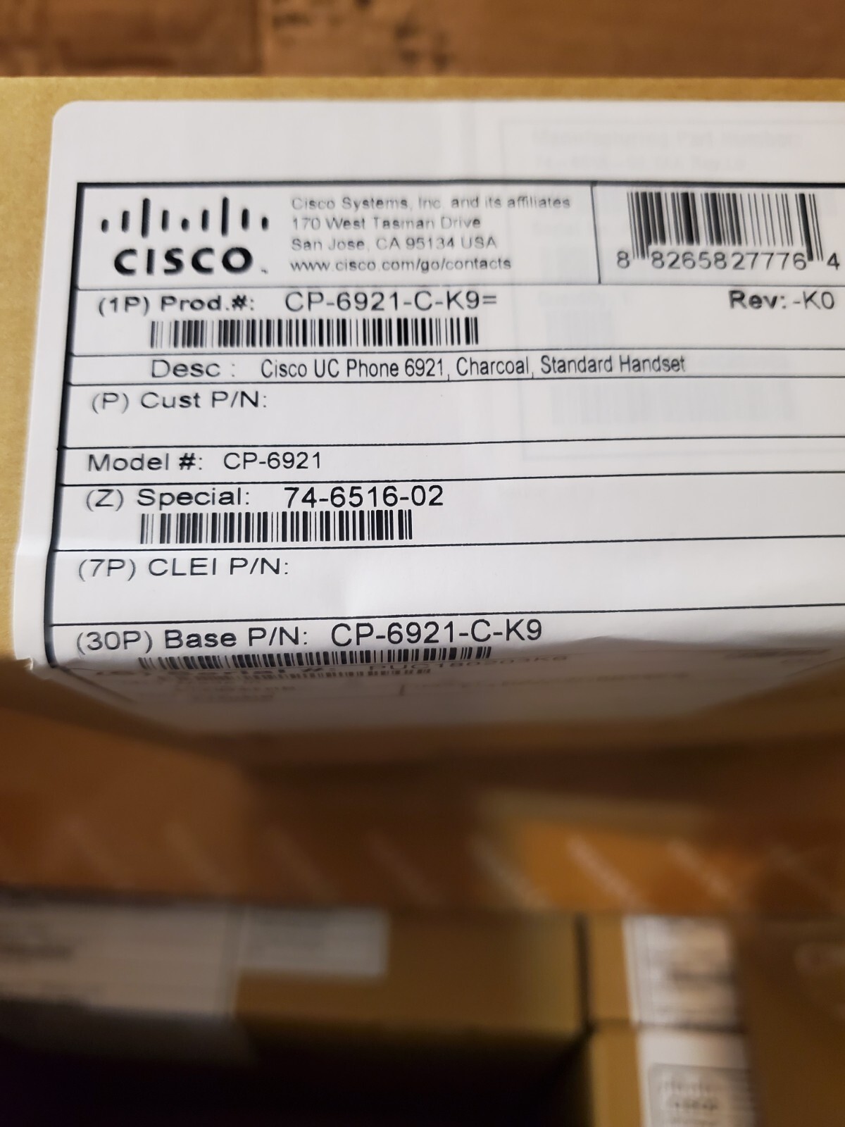 Cisco 6921(CP6921CK9) Wired IP Phone – Black