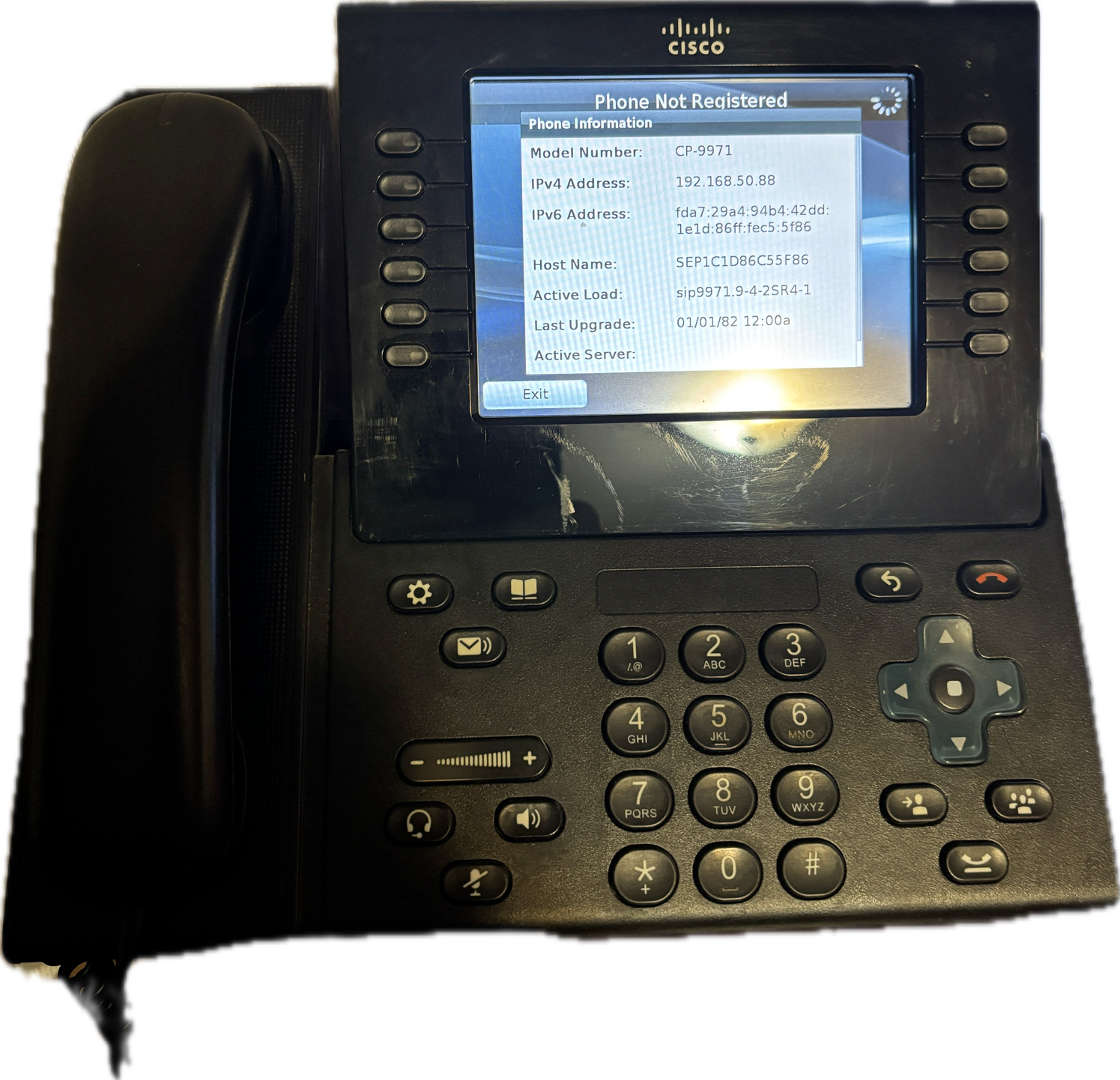 Cisco CP-9971 VoIP IP Phone Color Touchscreen CP-9971-C-K9= with Stand