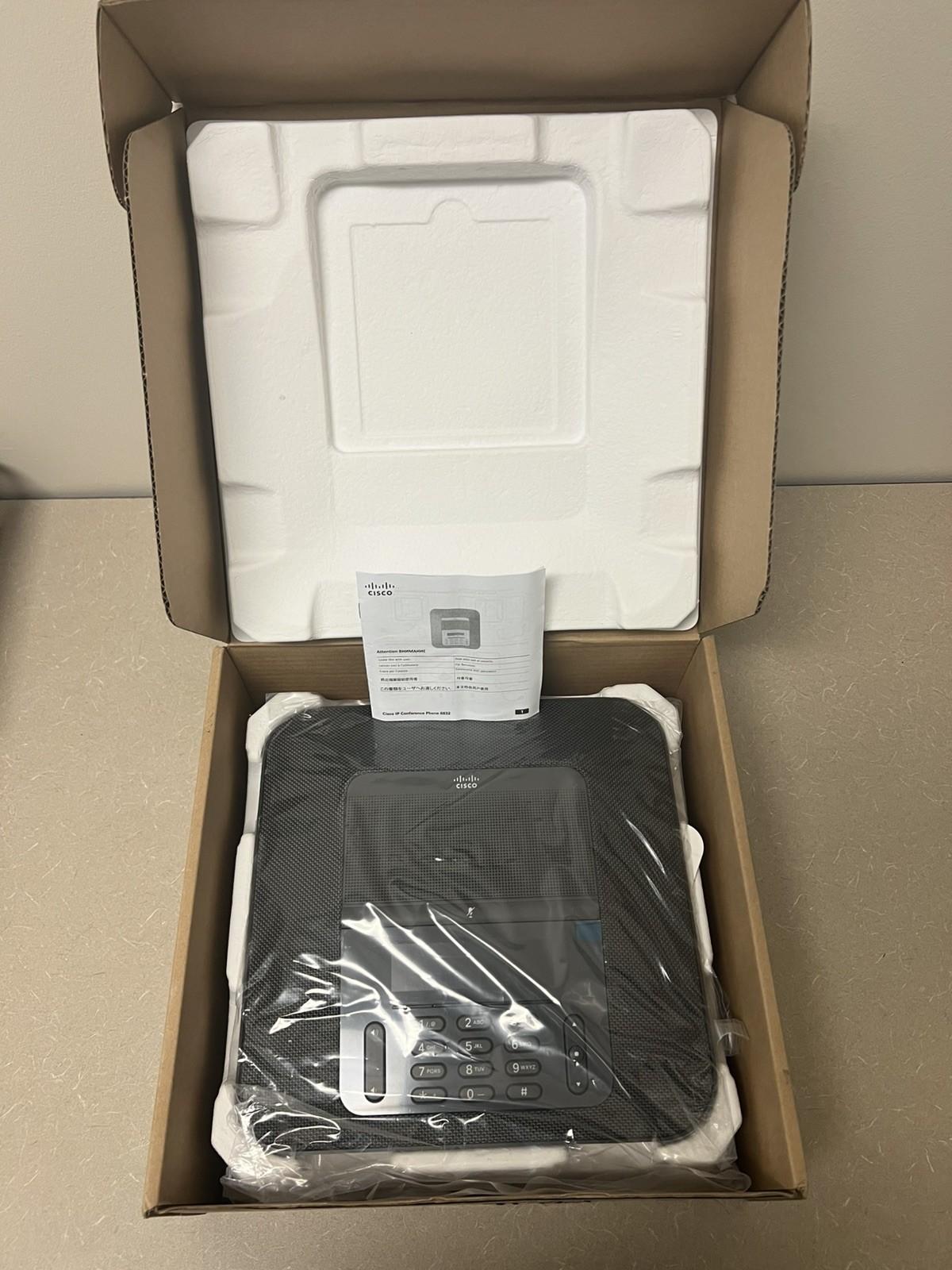 Genuine Cisco CP-8832-K9 IP PoE Conference Phone w/ Cisco Sticker NEW *OPEN BOX*