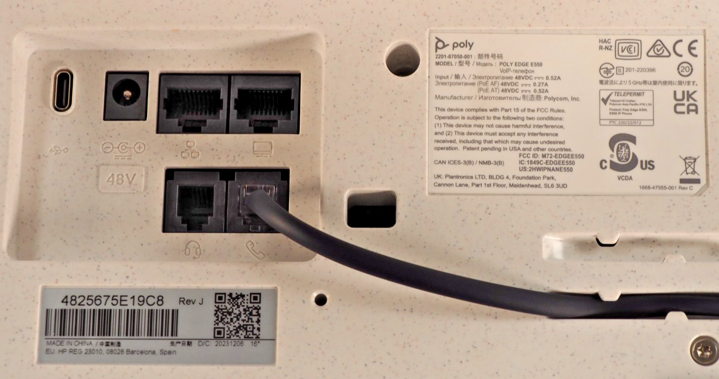 Poly Edge E550 48 Lines Corded IP Phone 2201-87050-001 w/Edge E Expansion Module