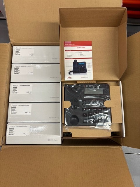 Lot of 10 New Genesys AudioCodes 420HDG IP Phones – 420HD – VoIP Gigabit – NIB