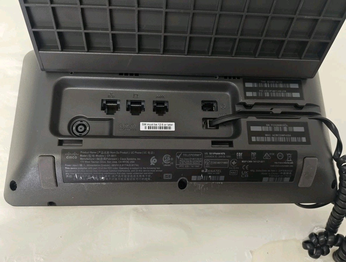 Cisco CP-8811-K9 IP VoIP Phone 8811 Series Phone