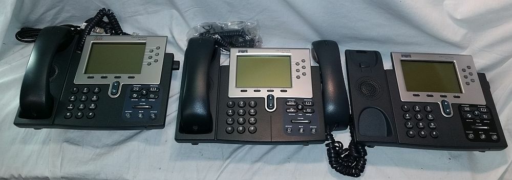 3x CISCO CP-7961G GE IP PHONE HANDSET CORDS 7961G Used