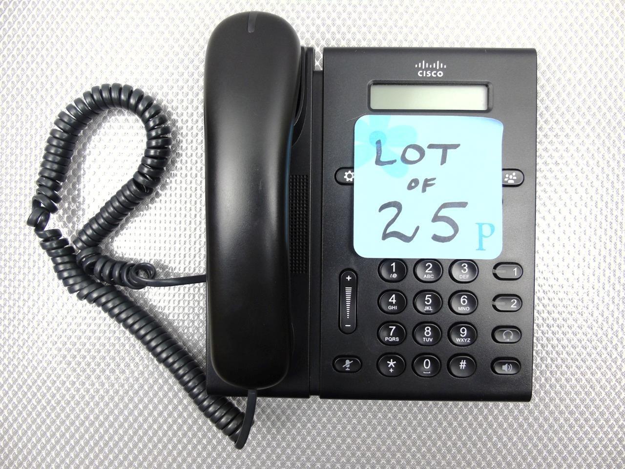 Lot of 25 – Cisco IP Phone CP-6921 CP-6921-C-K9 VOIP IP Phone w/ Handsets Black