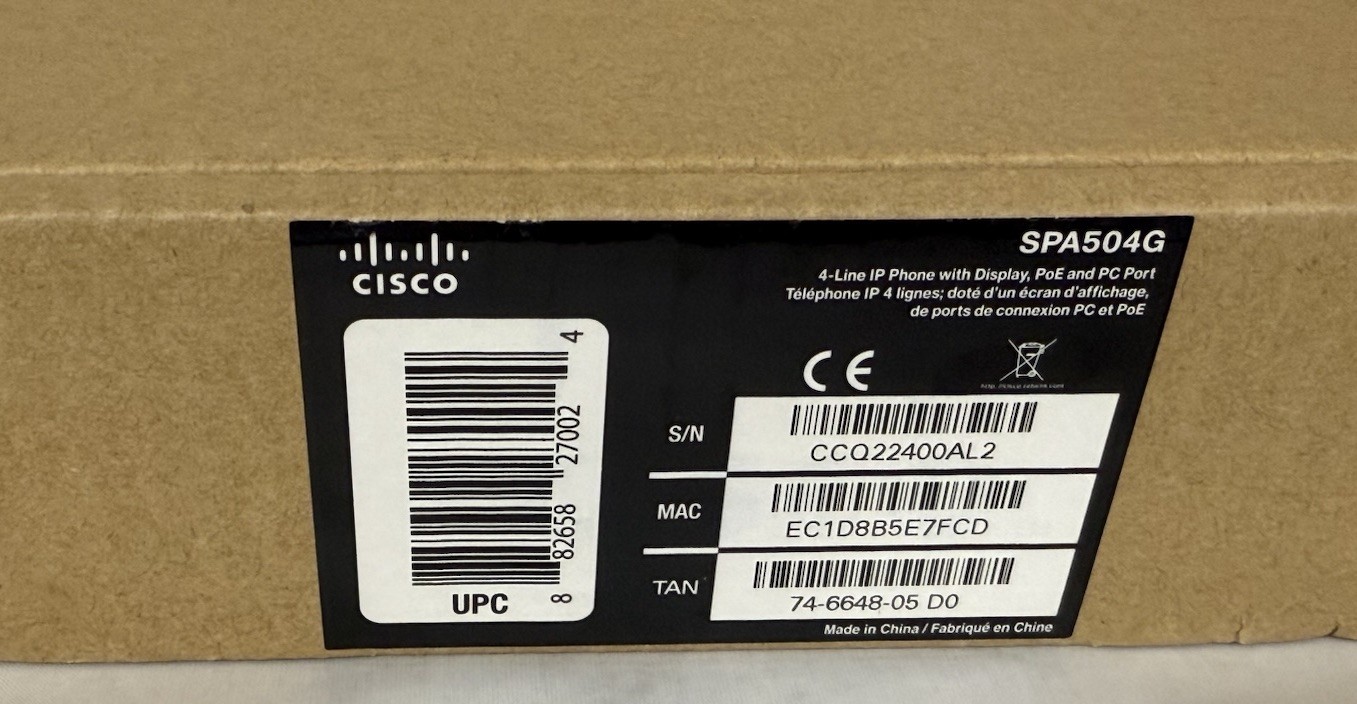 Cisco 4-Line IP Phone with 2-Port Switch, PoE and LCD Display (SPA504G)