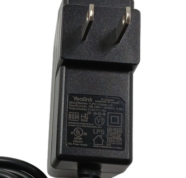 Yealink YLPS121000C-US AC Adapter 12V 1.0A Power Supply for T67LTE 4G Desk Phone