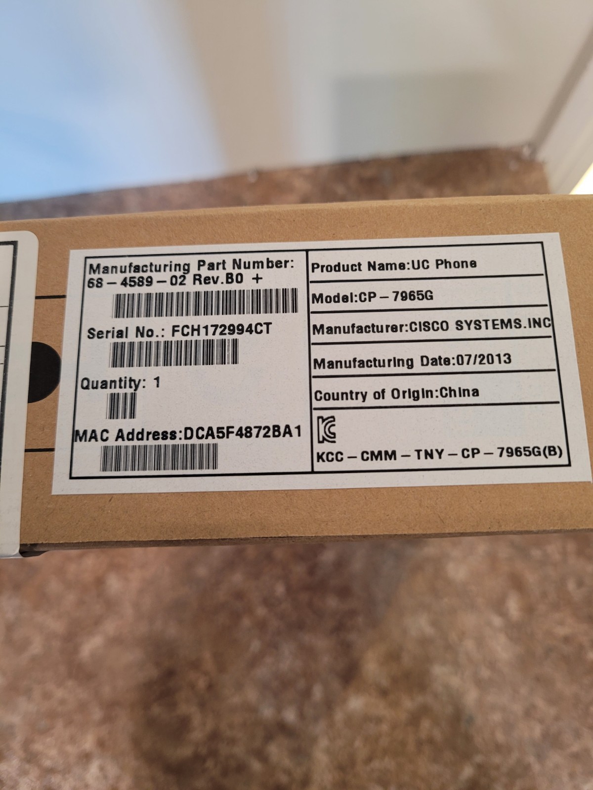 NEW SEALED Cisco 7965G IP VoIP Business Phone 68-4589-02