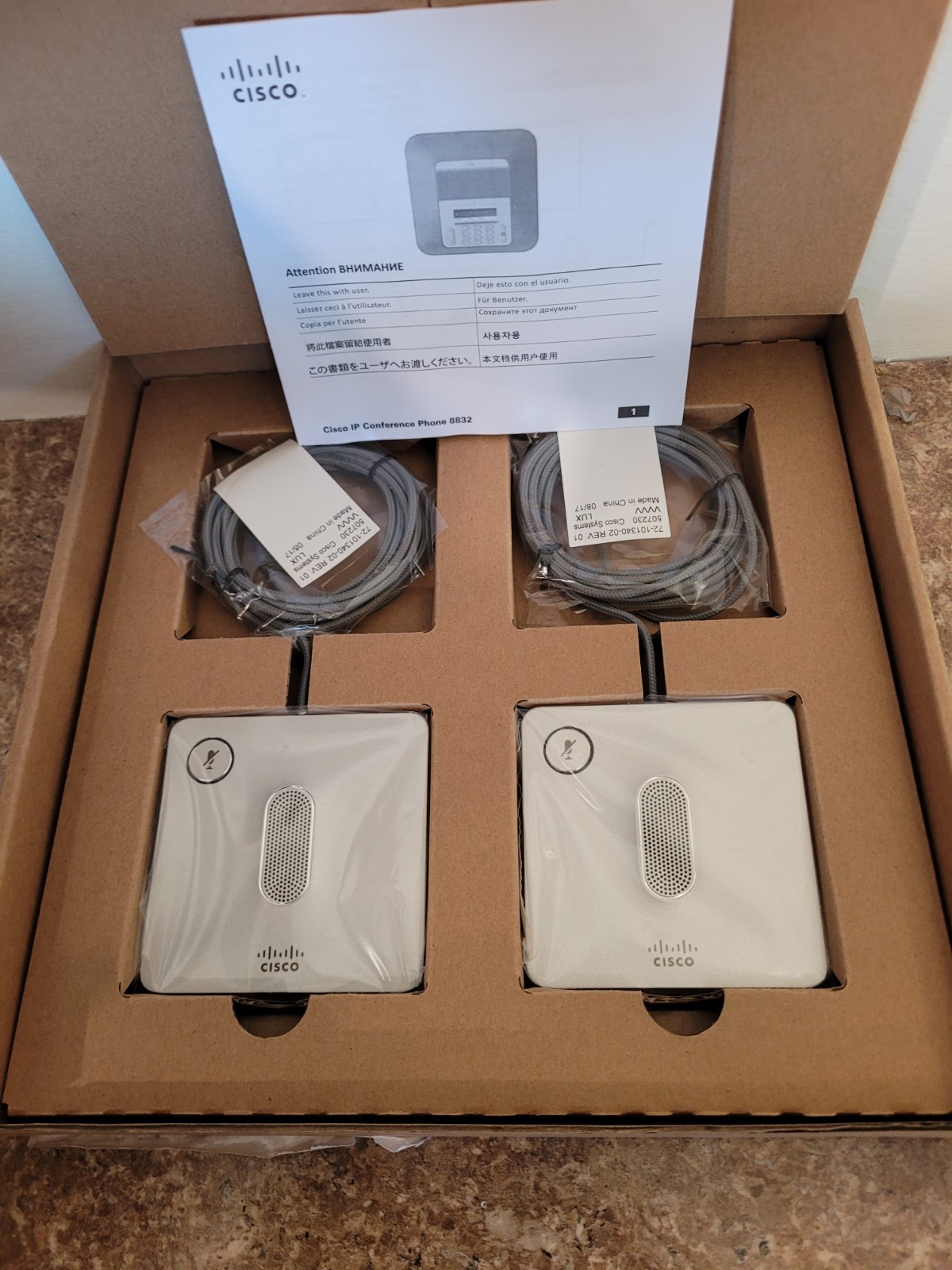 NEW Cisco CP-8832-MIC-WIRED Corded Telephone Microphone Kit 68-6438-01