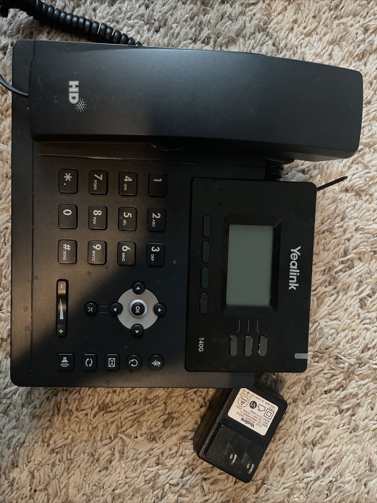Yealink SIP-T40G Ultra-Elegant Gigabit IP Phones Power Adpater No Stand Tested