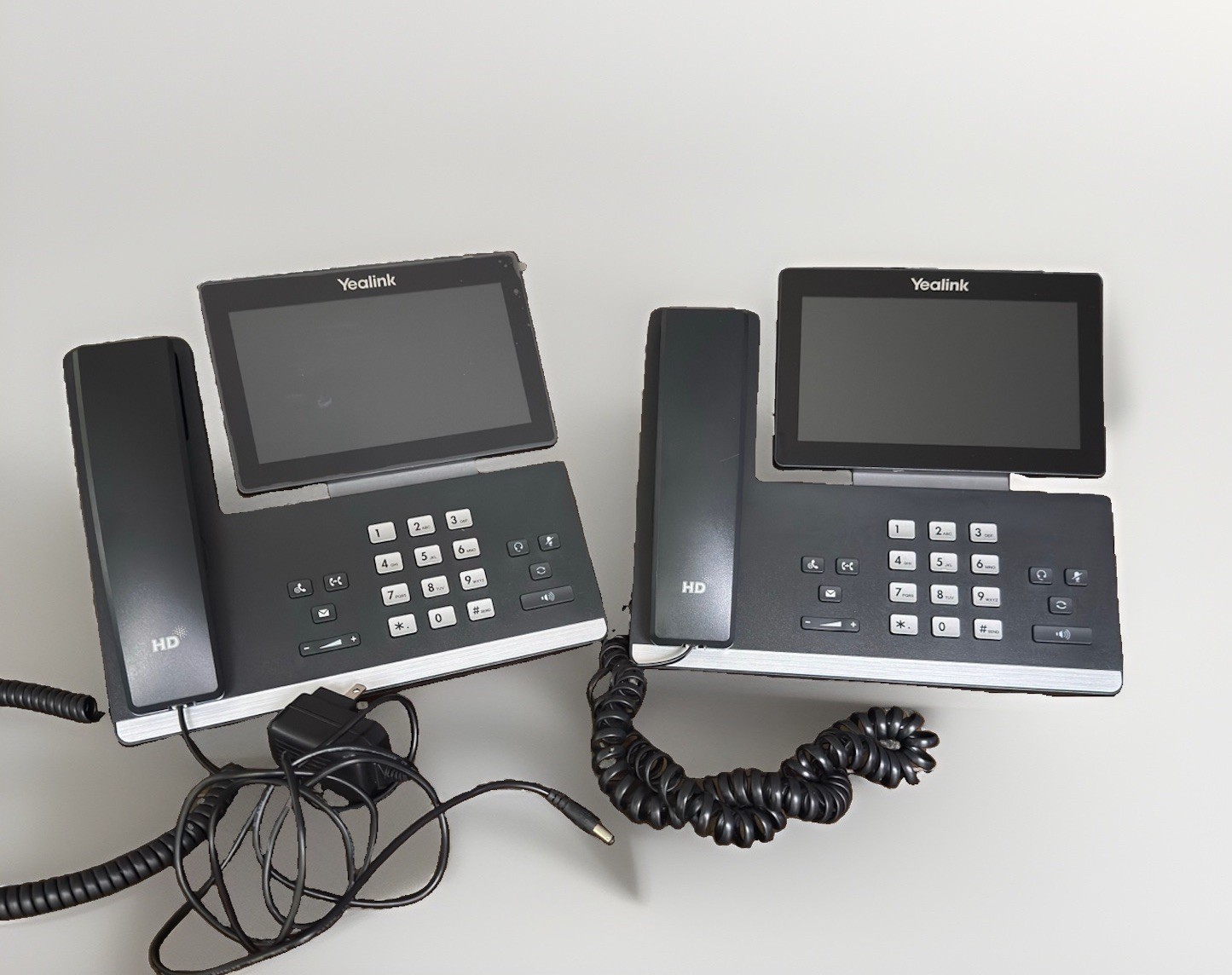 LOT of 2 Yealink SIP-T57W IP Business Phone Touchscreen One Power Cord