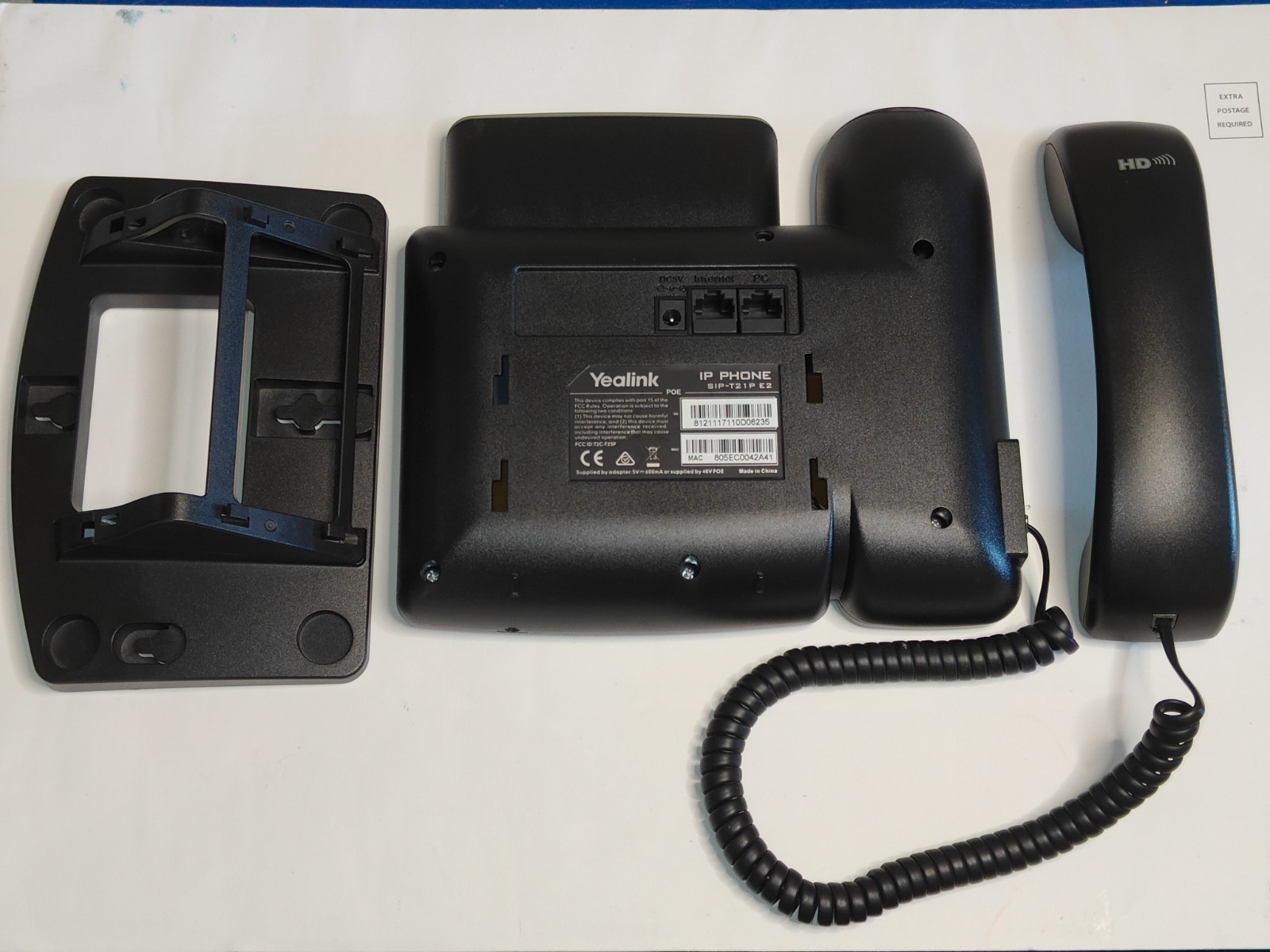 Yealink SIP-T21P E2 2-Line Enterprise IP VoIP Phone PoE + Power Adapter CIB