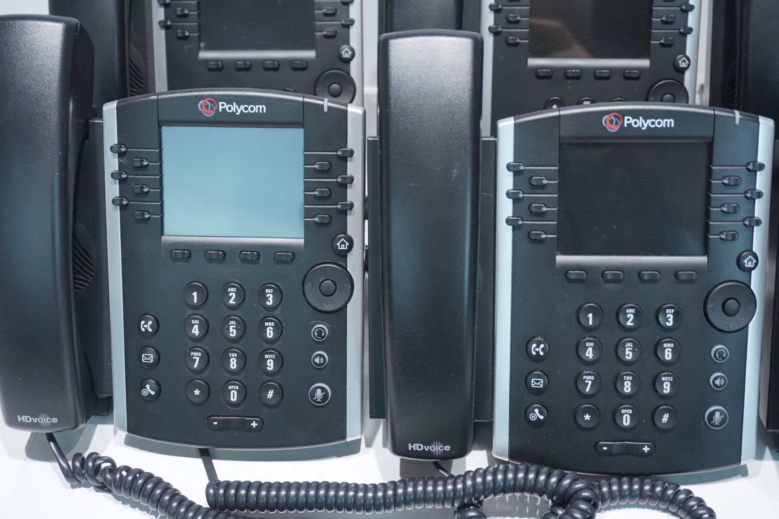 8 POLYCOM VVX-310 12-LINE COLOR VOIP GIGABIT PoE DESKTOP BUSINESS TELEPHONES