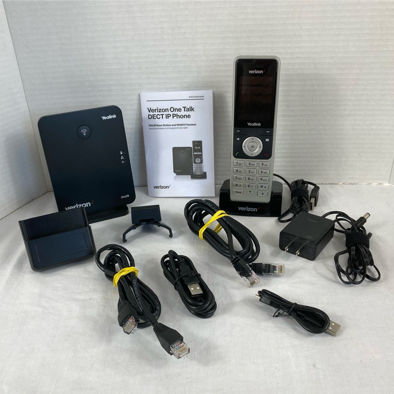 Verizon Yealink W56HV Cordless IP DECT Phone Handset Set & W60B Base Station