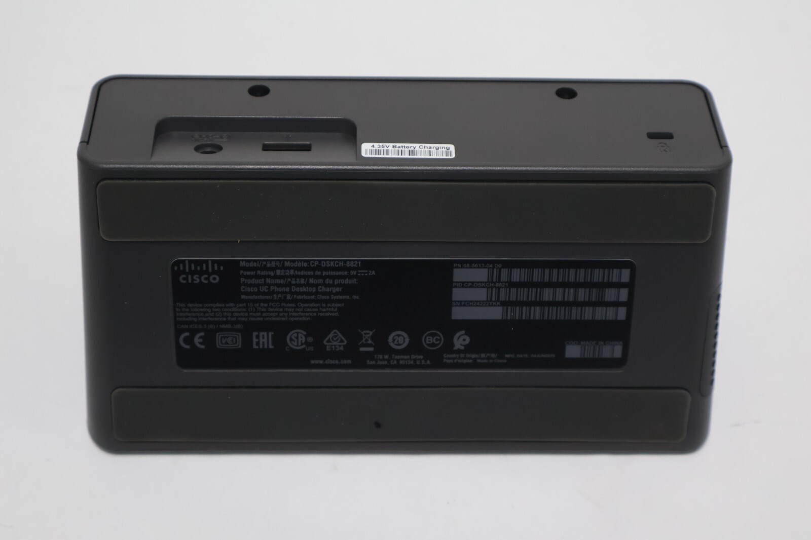 Cisco Unified CP-8821-K9 Wireless IP Phone CP-DSKCH-8821 Station & Power Adapter
