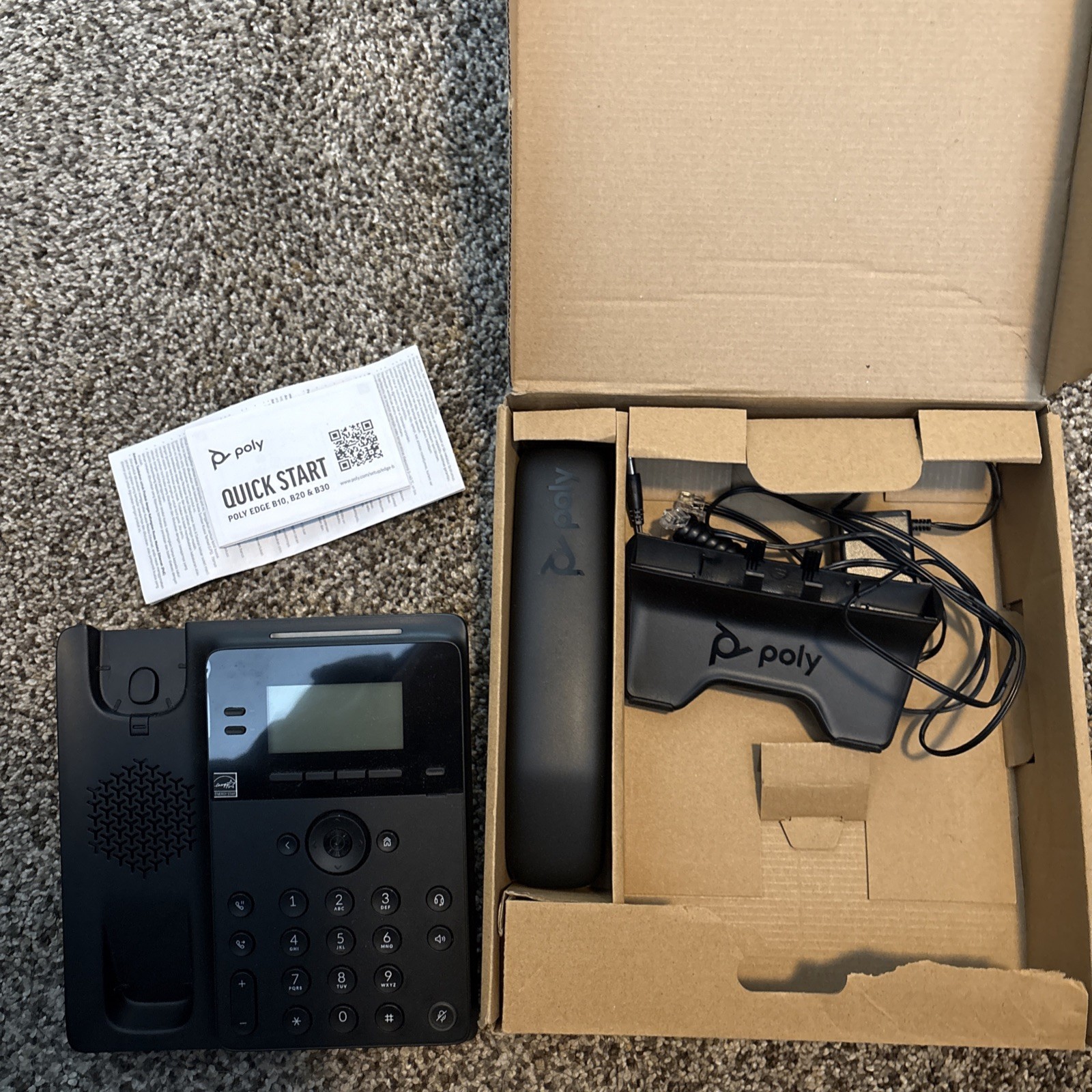 Poly Edge B10 IP Desk Phone with Power Adapter – New Open Box