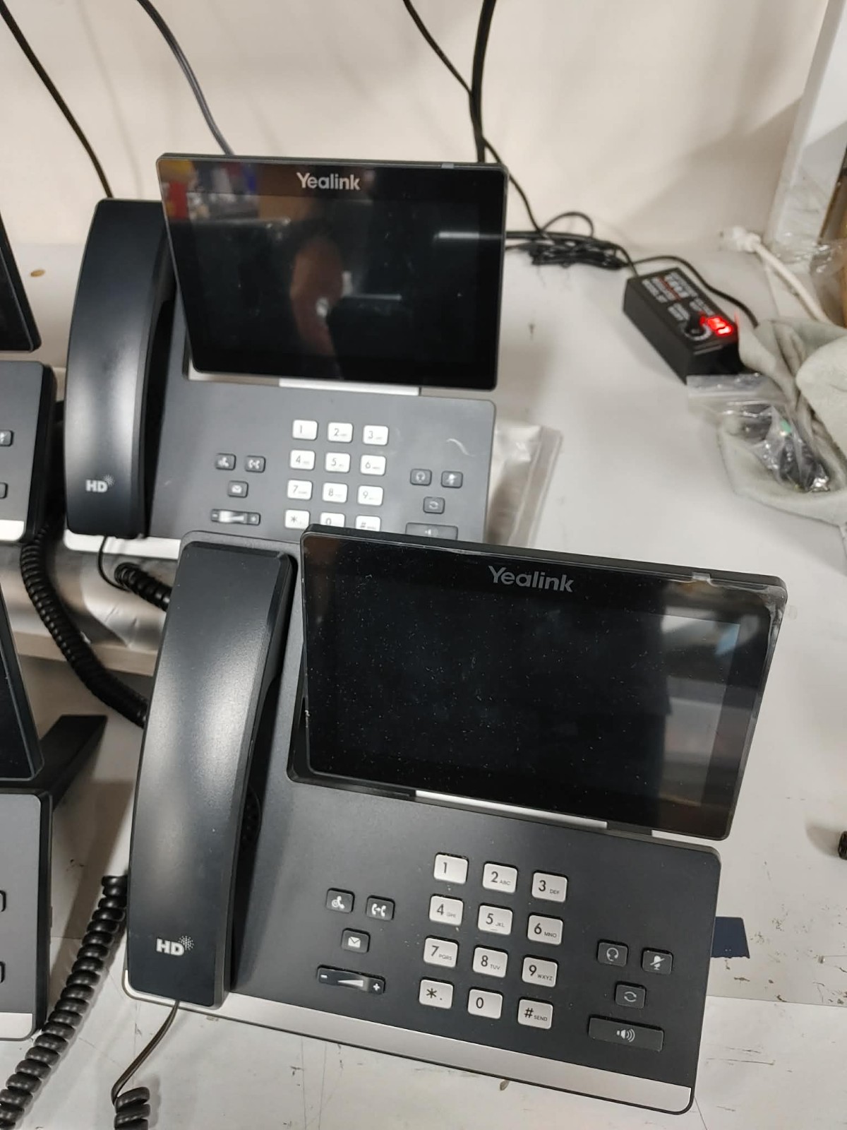 LOT of 5 Yealink SIP-T57W IP Business Phone-With Handset and Stand