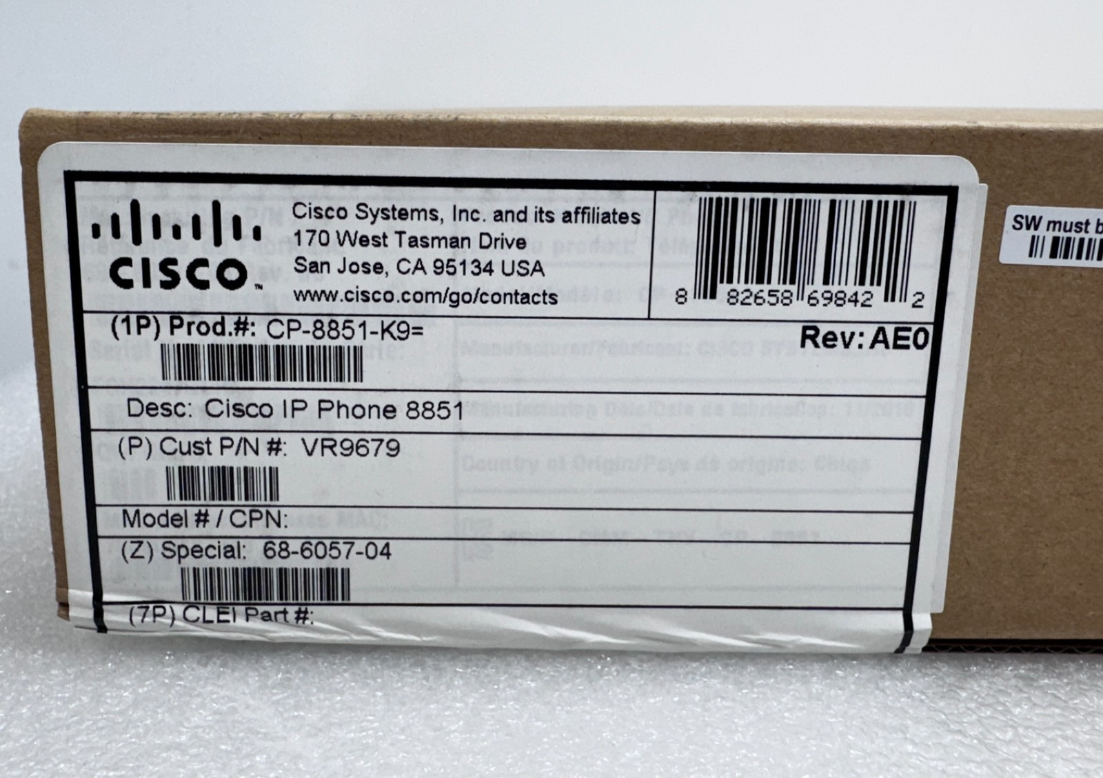 NEW Sealed Cisco IP Phone 8851 Corded Telephone CP-8851-K9