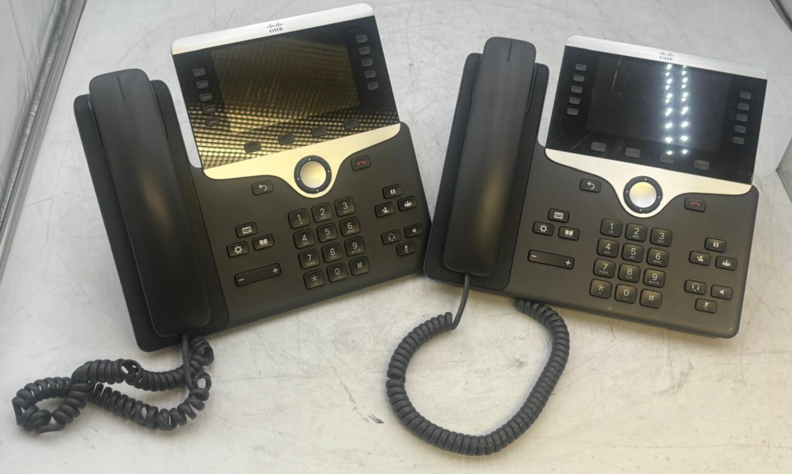 Lot of 2 Cisco CP-8841 IP Phones W/ Handset and Stand