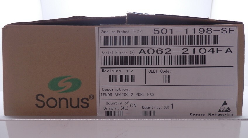 Sonus Quintum Tenor AFG200 2FXS VoIP Gateway