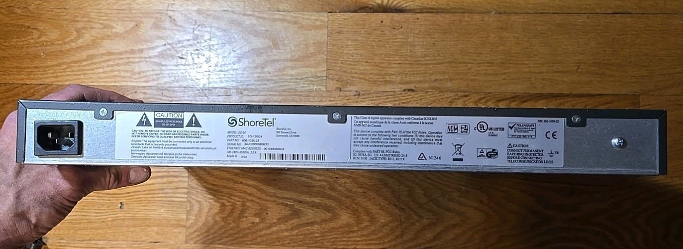 ShoreTel SG-24 Voice Switch Gateway SG-120/24 Rackmount VoIP Phone System Powers