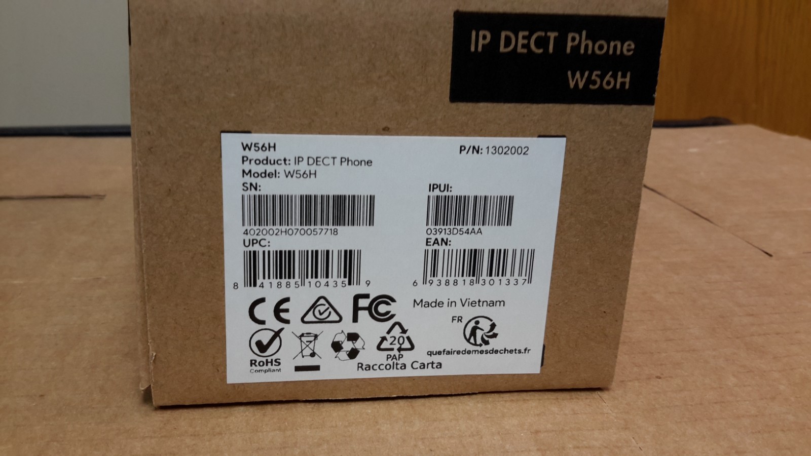 Yealink W56H IP DECT Wireless Handset NEW in OPEN BOX