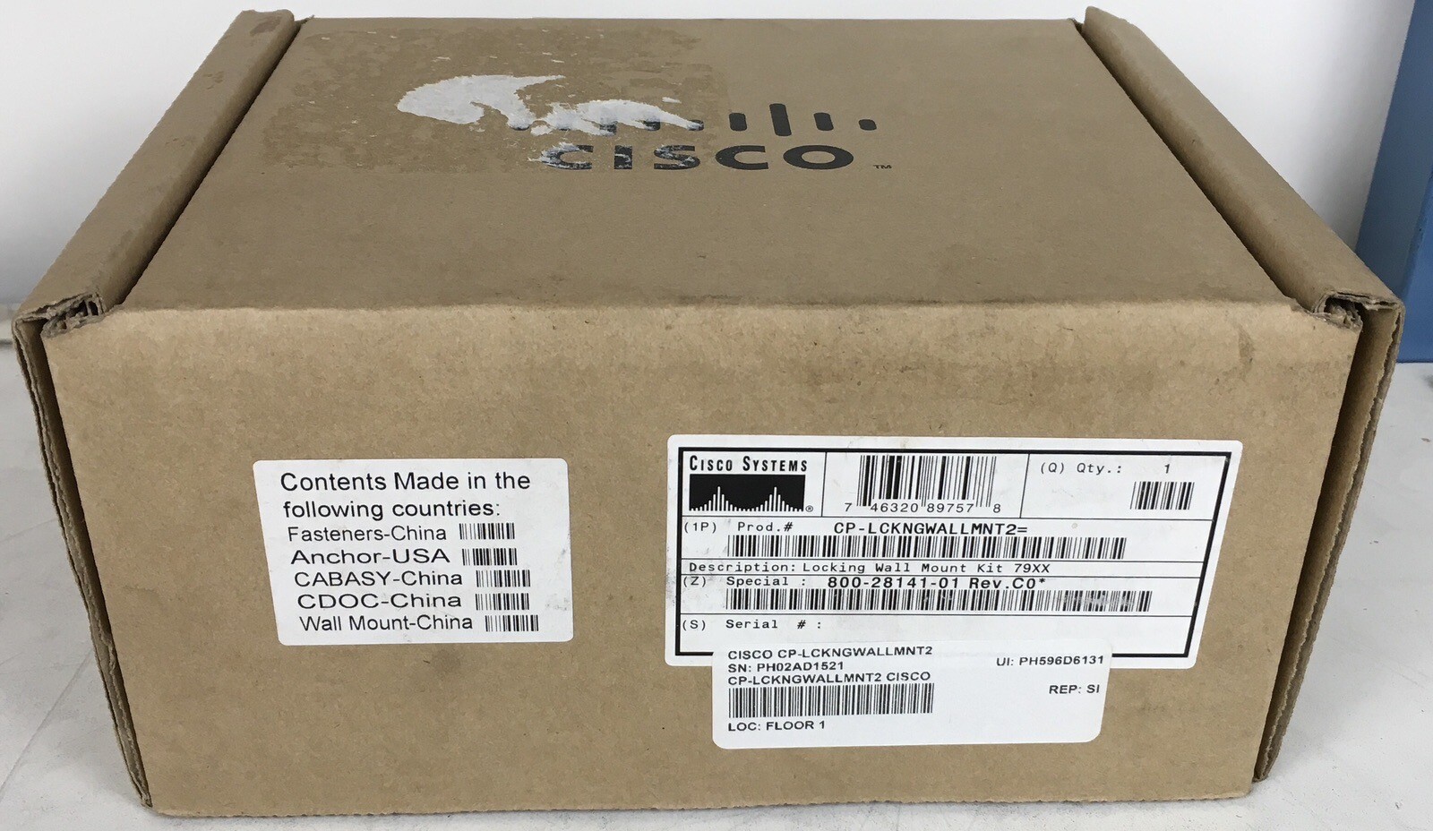 NEW Cisco CP-LCKNGWALLMNT2 Universal Locking Wall Mount Kit For 7900 Phones