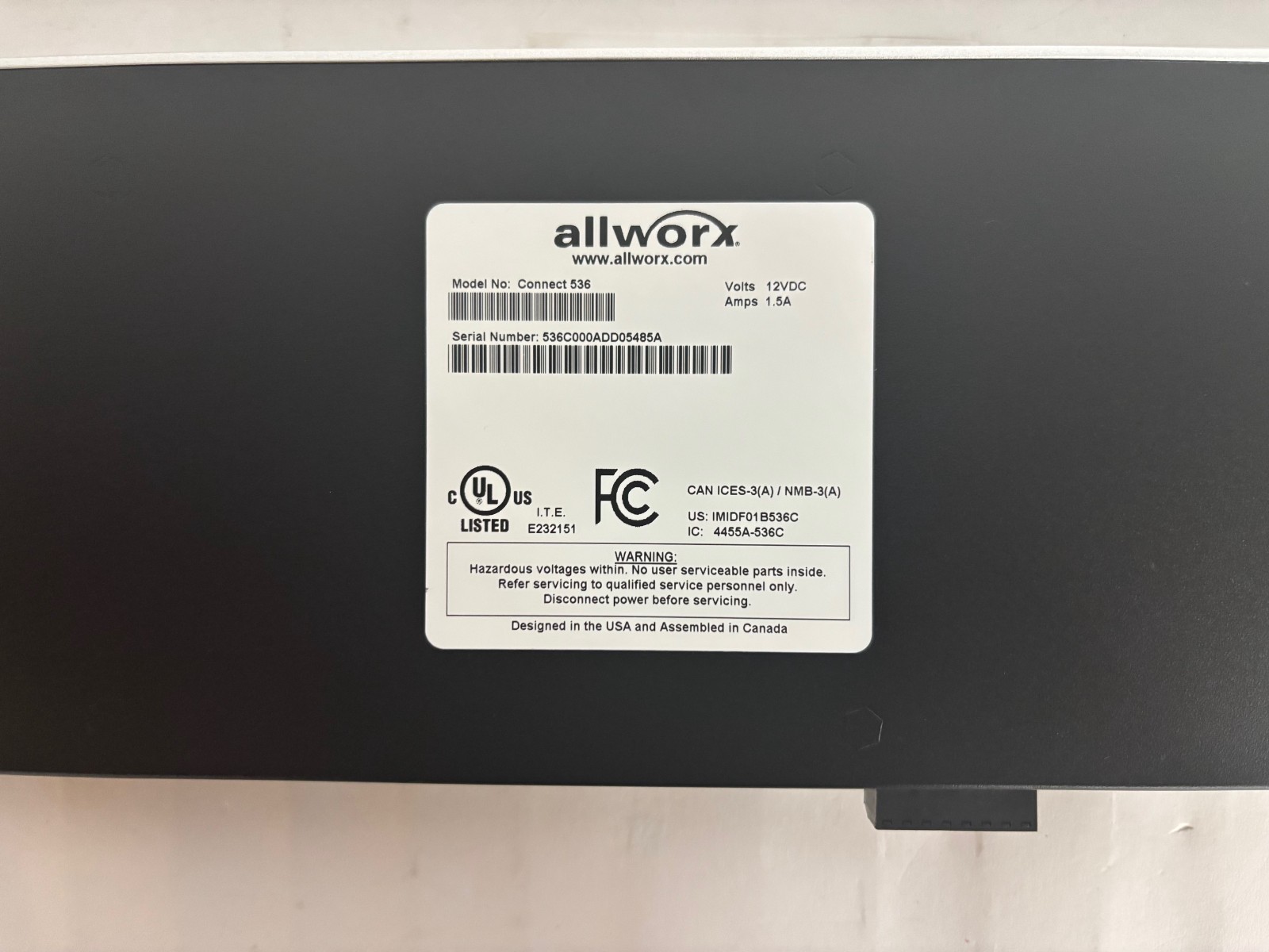 Allworx Connect 536 Phone System Server VOIP Warranty w-power supply