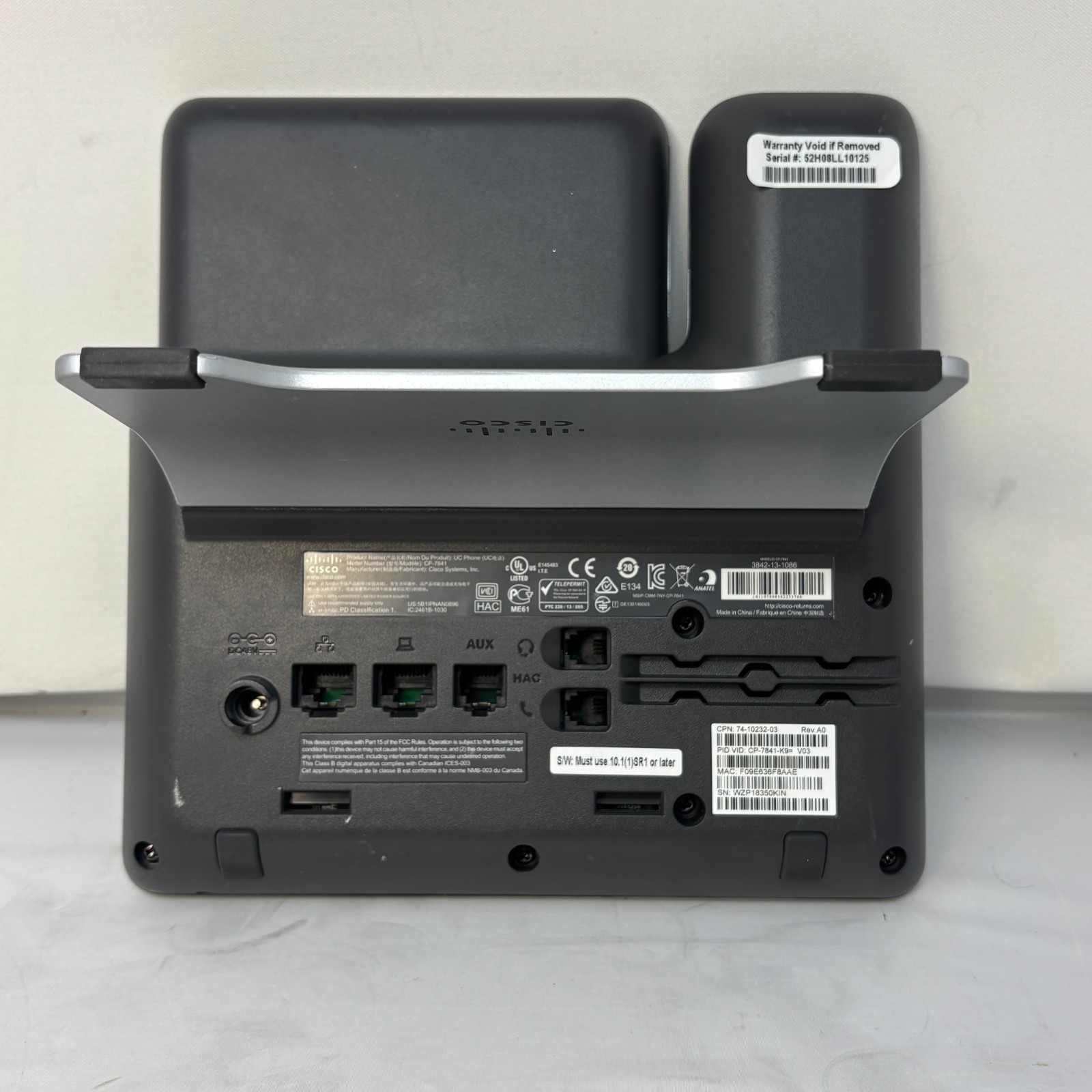 Cisco 7841 (CP-7841-K9) 4 Lines Gigabit IP Phone Dark Gray lightly used