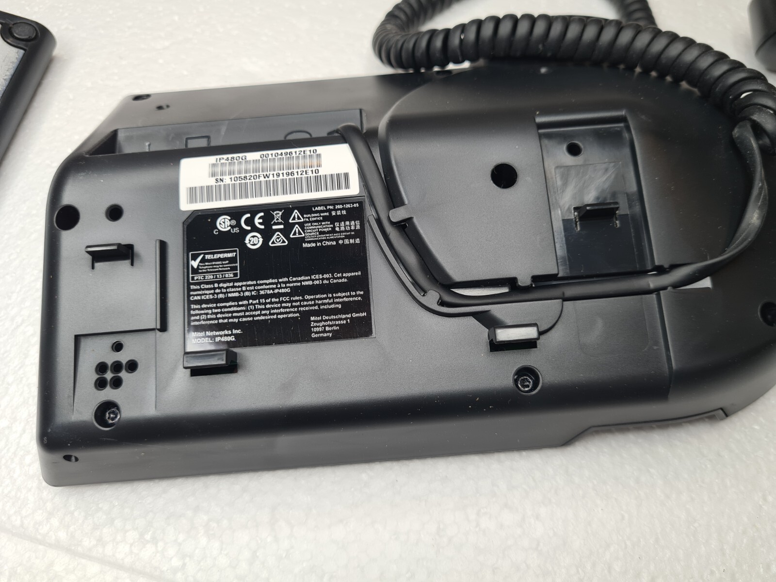 Lot Of 2 Mitel IP 480G Corded LCD Display Gigabit Telephone Bundle