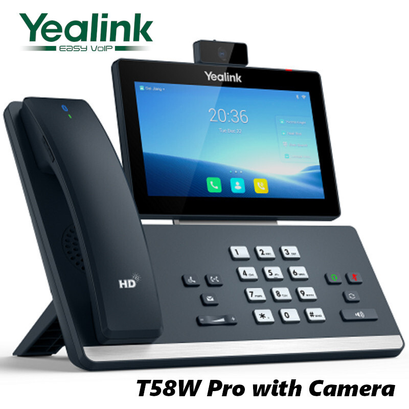 Yealink SIP-T58W Pro w/ Camera 7″ Color Touch Screen 16 SIP Office Corded Phone
